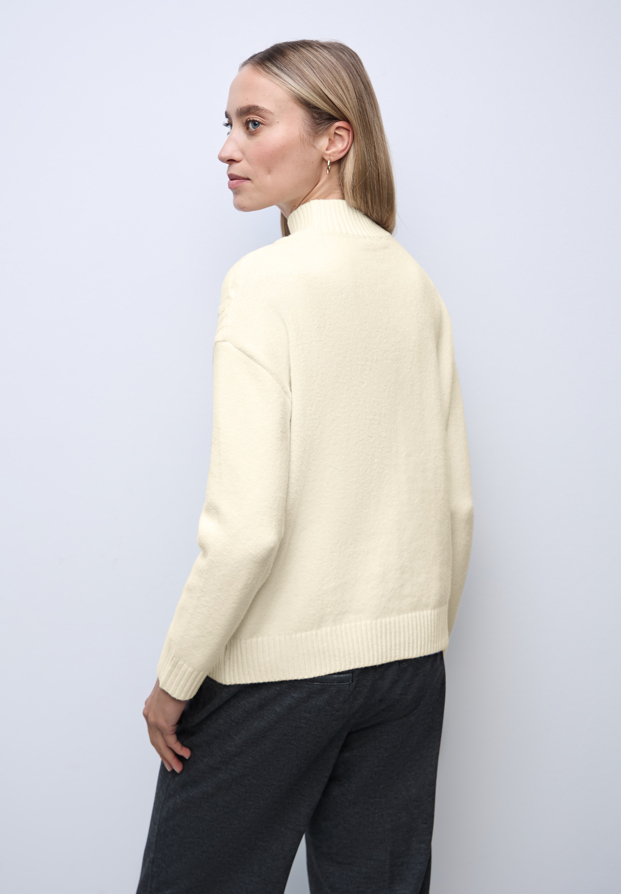 STREET ONE Stehkragenpullover mit Strickmuster