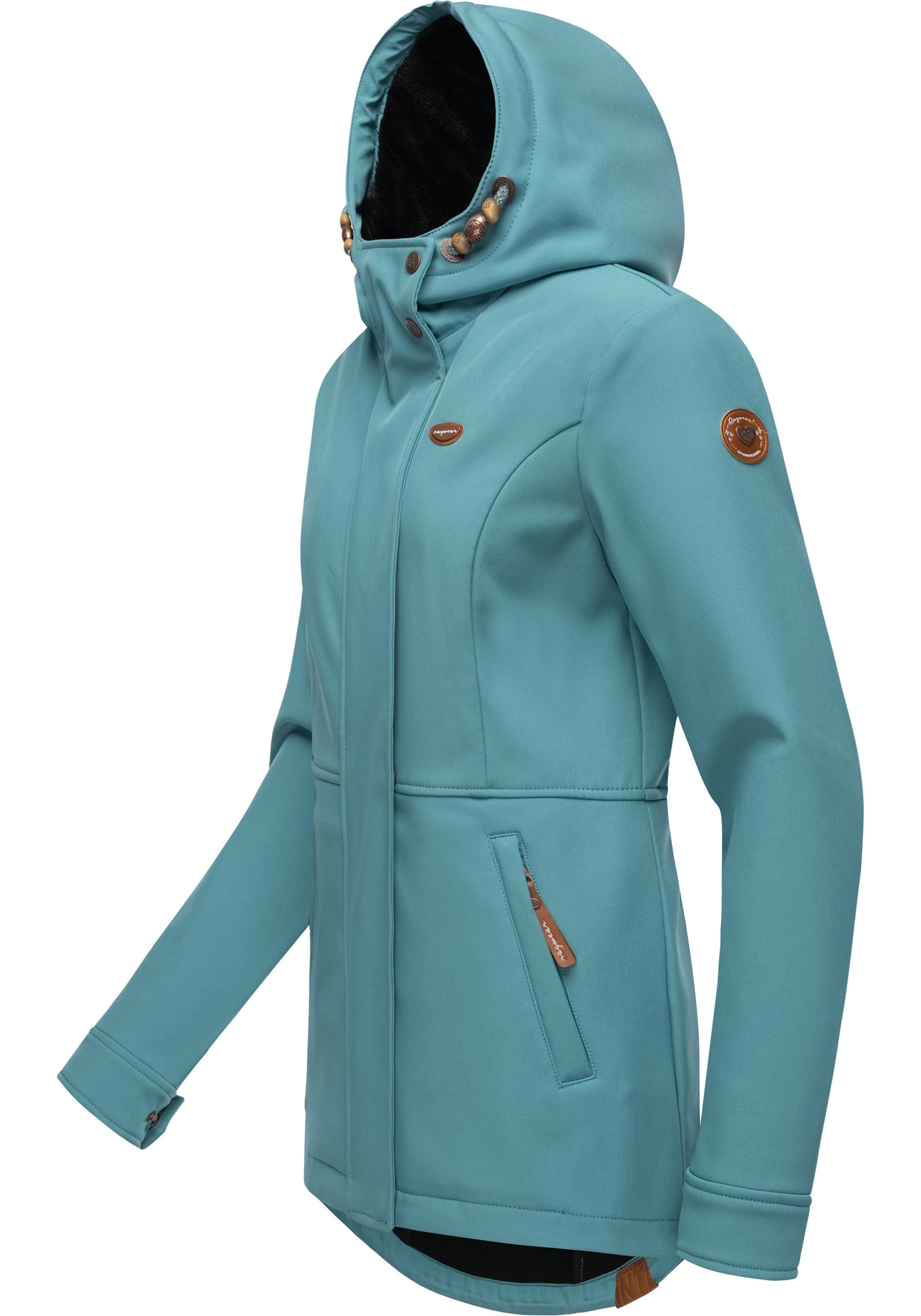 Ragwear Softshelljacke »Yba«, mit Kapuze, sportliche Damen Outdoorjacke mit Kapuze