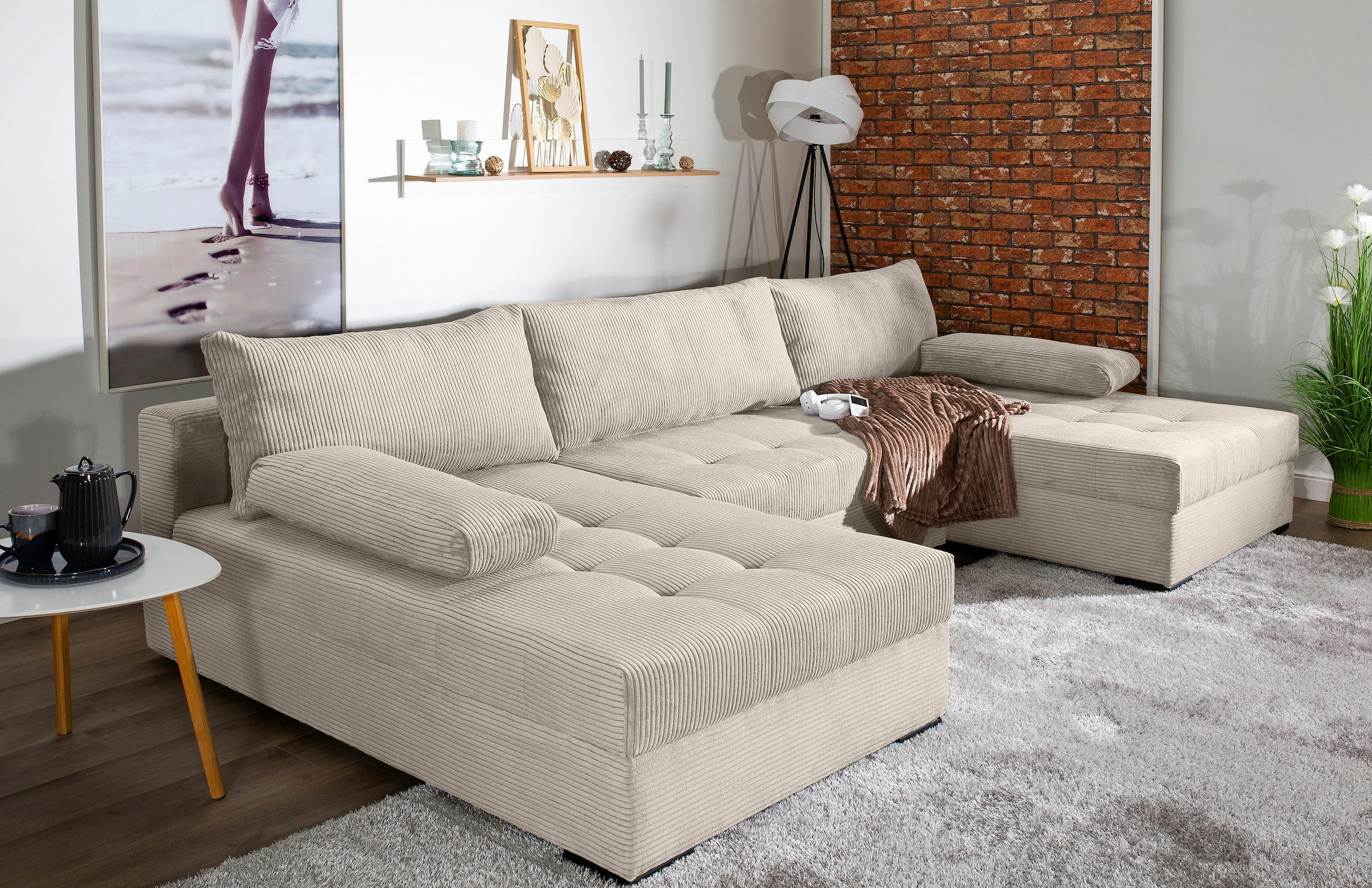 COLLECTION AB "Josy U-Form, B: 307 cm" Schlaffunktion & Bettkasten, Federkern