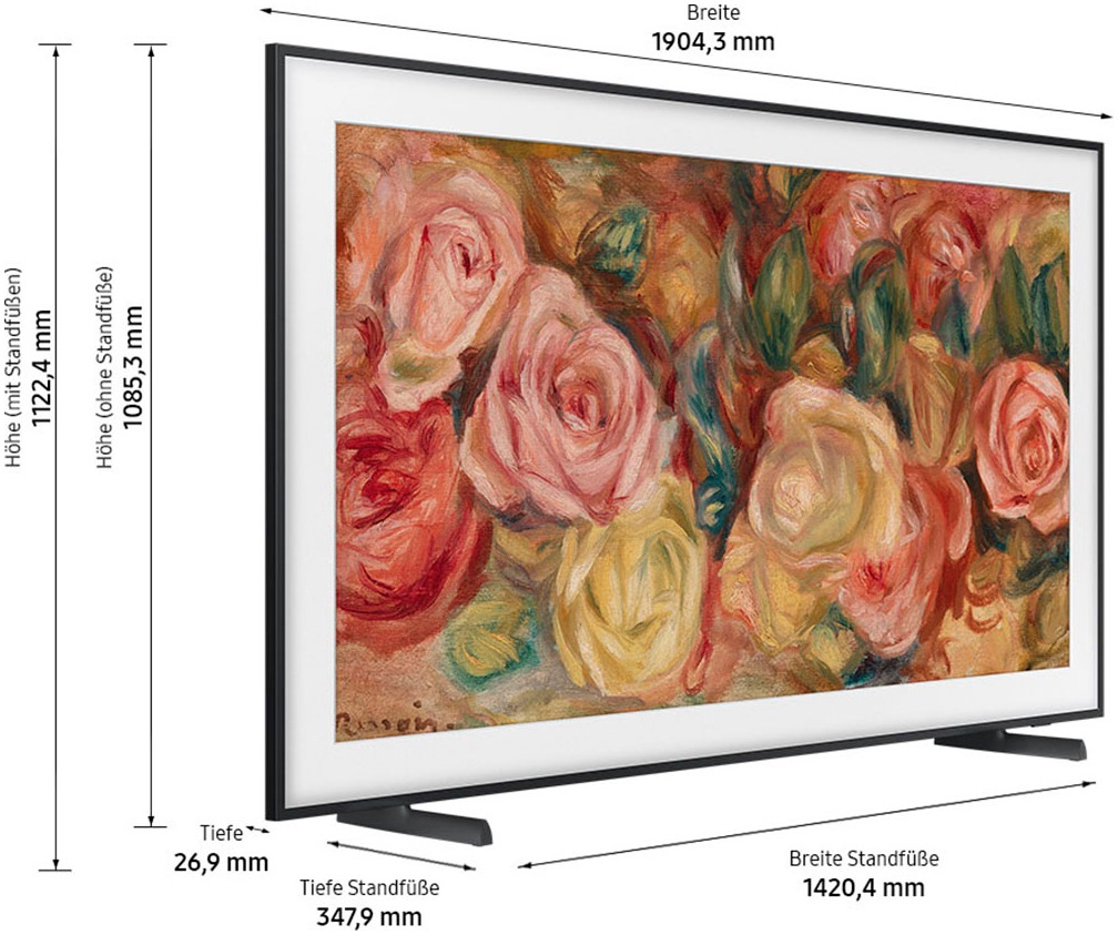 Samsung QLED-Fernseher »GQ85LS03DAU«, 4K Ultra HD, Smart-TV, The Frame, Mattes Display, Art Mode, Austauschbare Rahmen, Dolby Atmos
