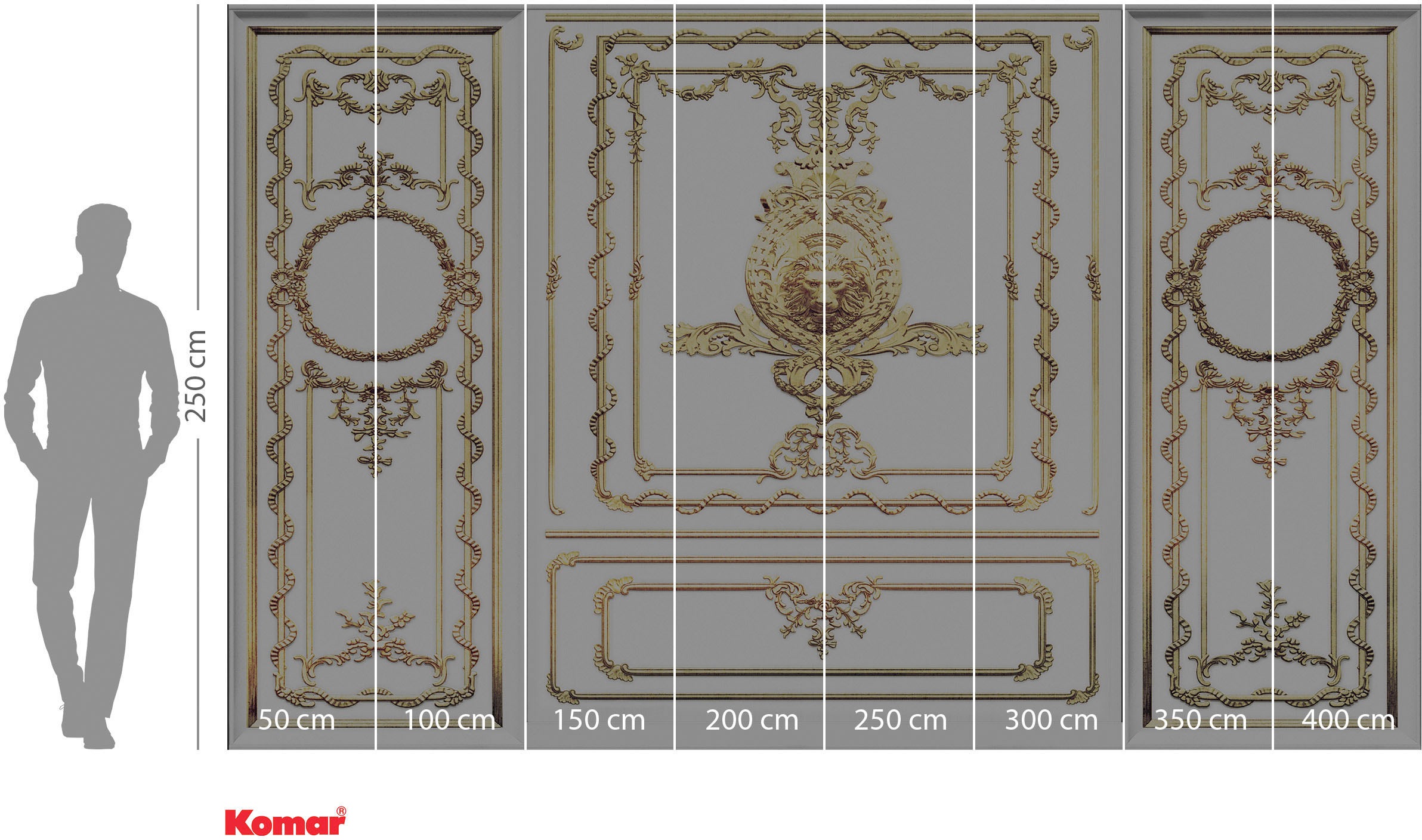 Komar Vliestapete »Digitaldruck Vlies - Roaring Royal - Größe 400 x 250 cm«, bedruckt, Wohnzimmer, Schlafzimmer
