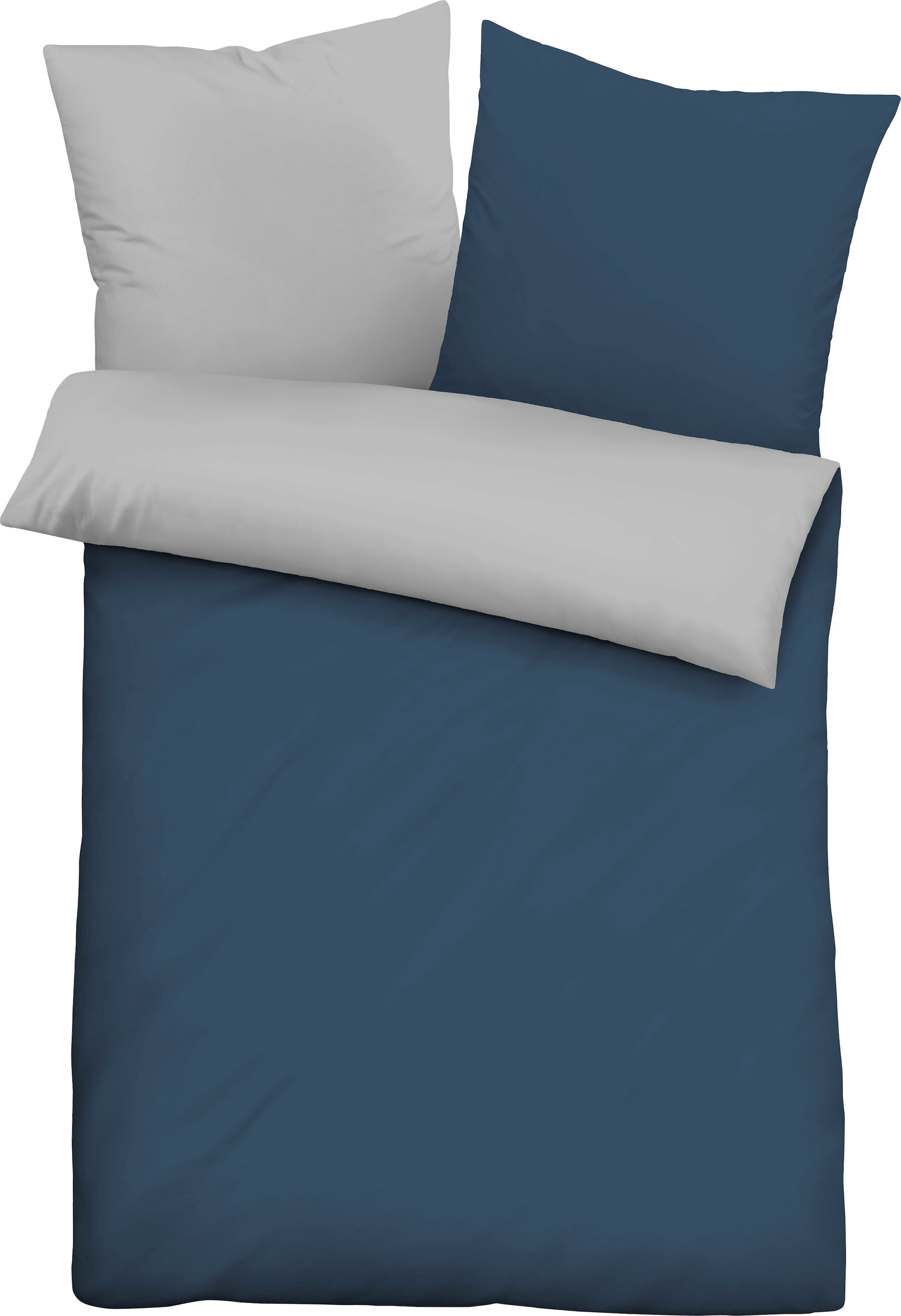 Castell Wendebettwäsche »Uni-Microfaser-Satin«, (2 tlg.), hautsympathische Microfaser Satin Qualität, 100% Polyester, Bett- und Kopfkissenbezug mit Reißverschluss, pflegeleicht, mit feinem Glanz, samtig weicher Stoff