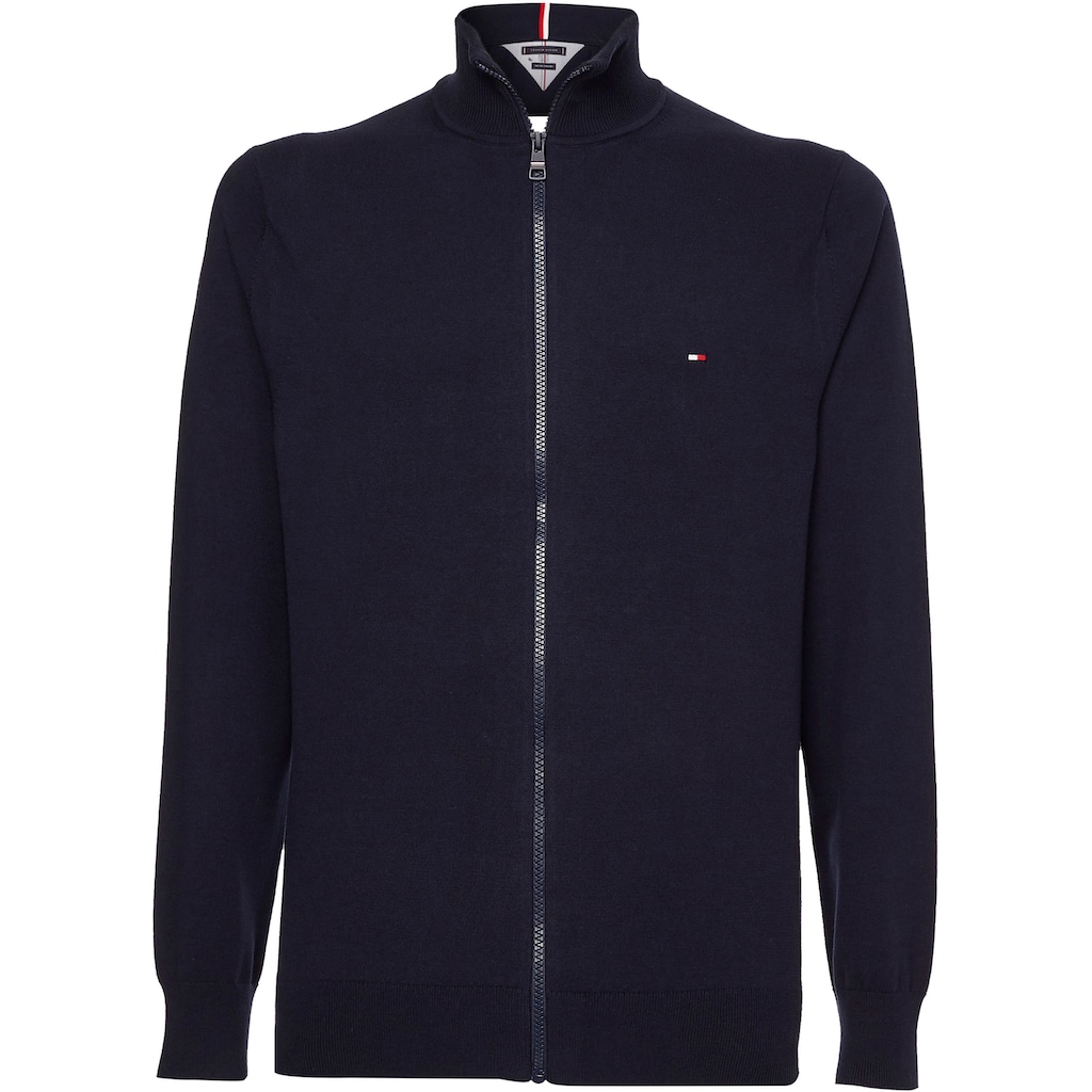 Tommy Hilfiger Strickjacke »1985 ZIP THROUGH«, mit Rippbündchen