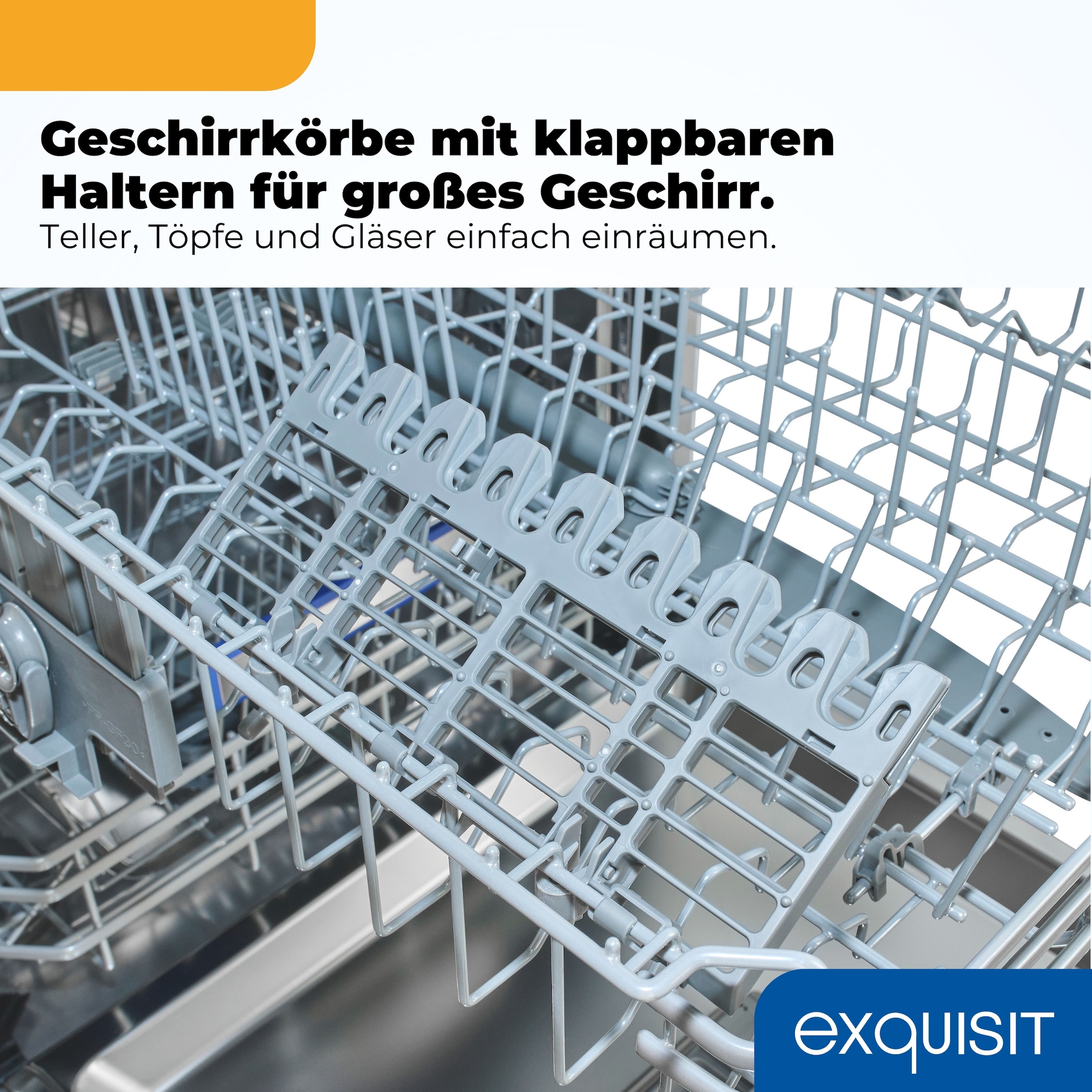 exquisit vollintegrierbarer Geschirrspüler 9616 »EGSP9616-E-450B schwarz« 10,9 l 16 tlg. Maßgedecke 16 Maßgedecke & flüsterleise 42 dB – stark und angenehm ruhig