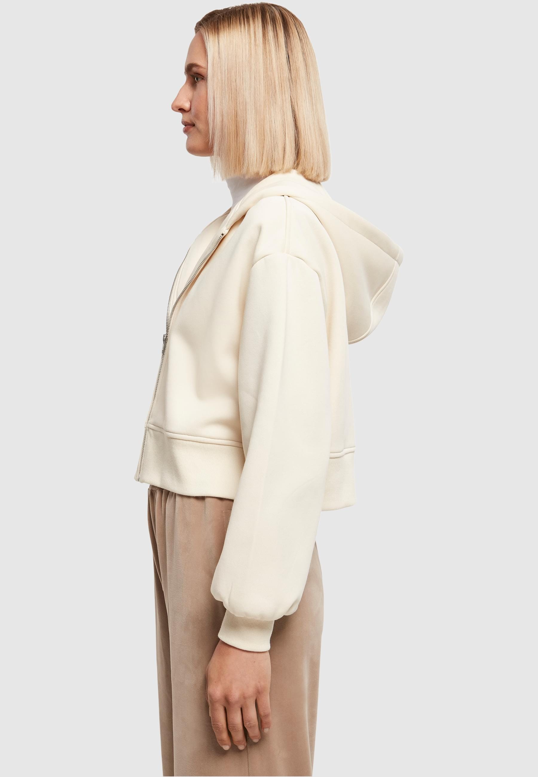 URBAN CLASSICS Sweatjacke »Urban Classics Damen Ladies Short Oversized Zip Jacket«