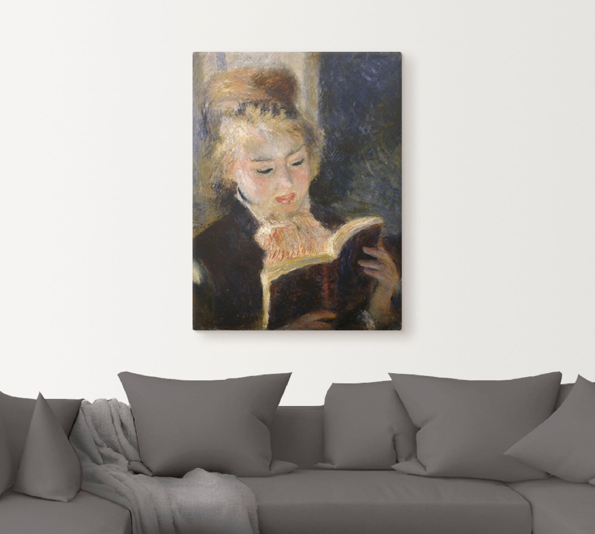 Artland Leinwandbild »Lesendes Mädchen«, Frau, (1 St.), auf Keilrahmen gespannt