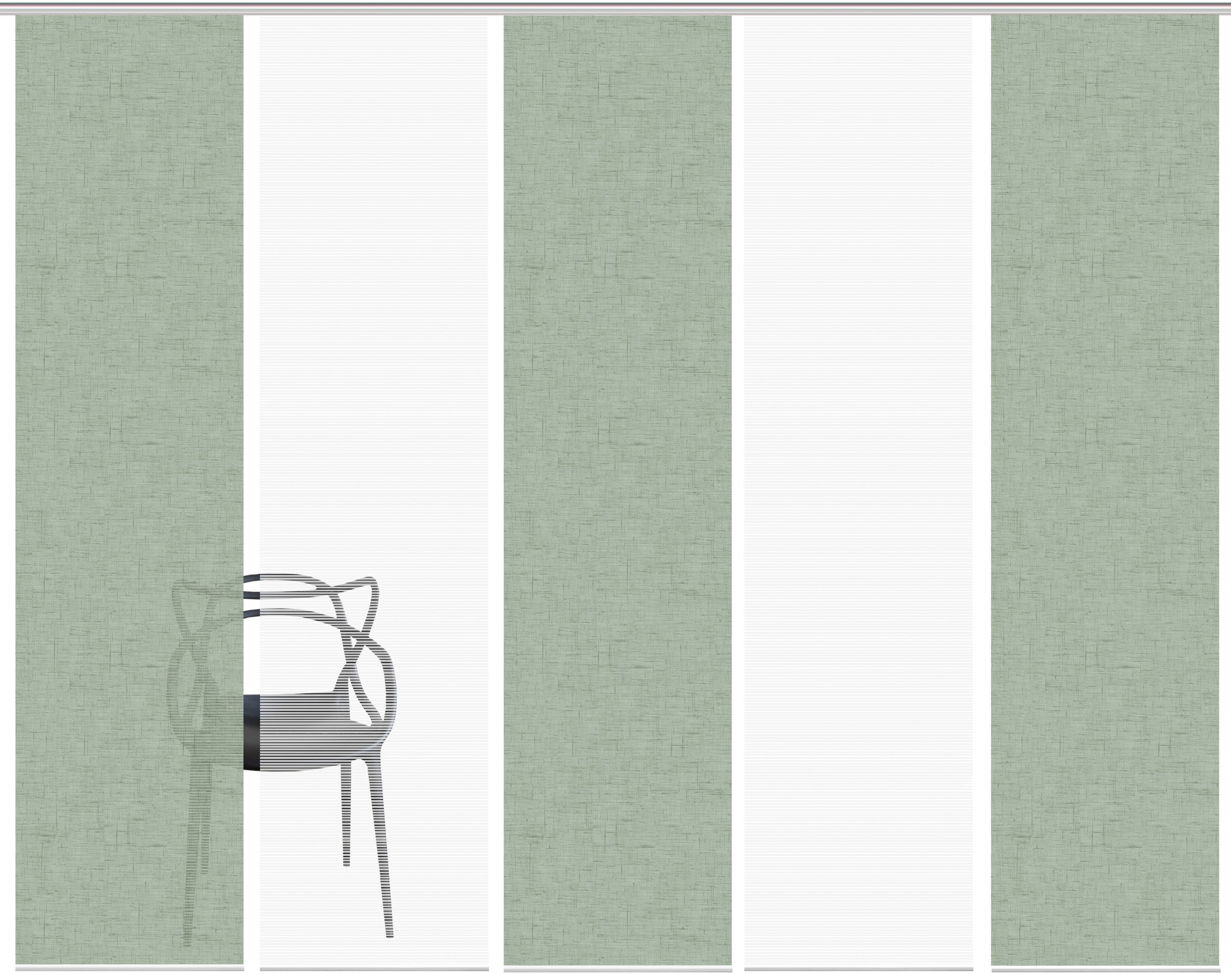 Vision S Schiebegardine "PIVE 5er SET" Paneelwagen 5 Stk. tlg. Schiebevorha günstig online kaufen