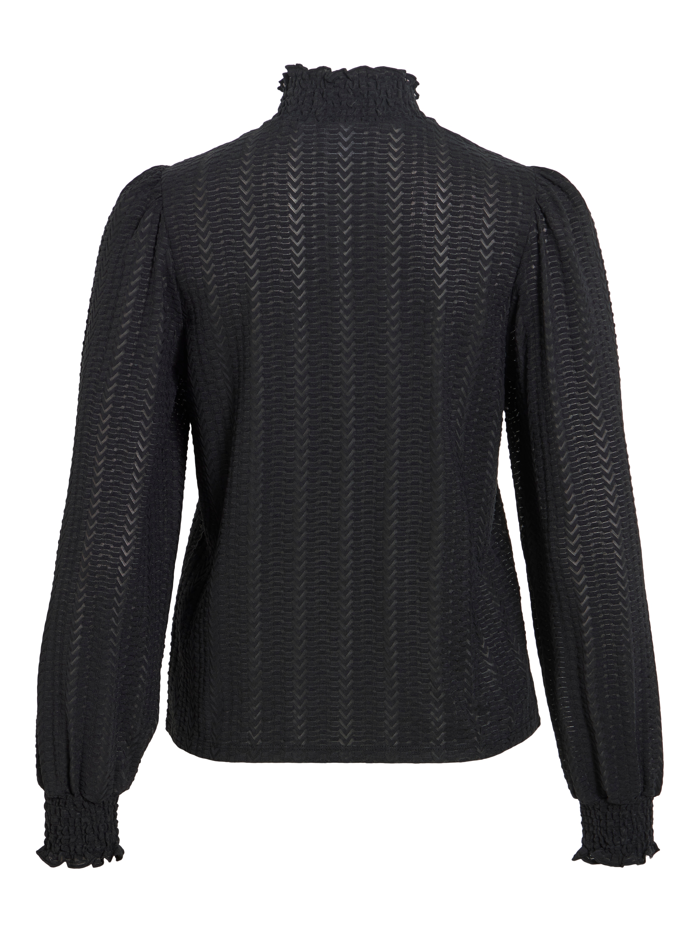Vila Stehkragenshirt »VILYRI L/S SMOCK TOP - NOOS« Materialmix