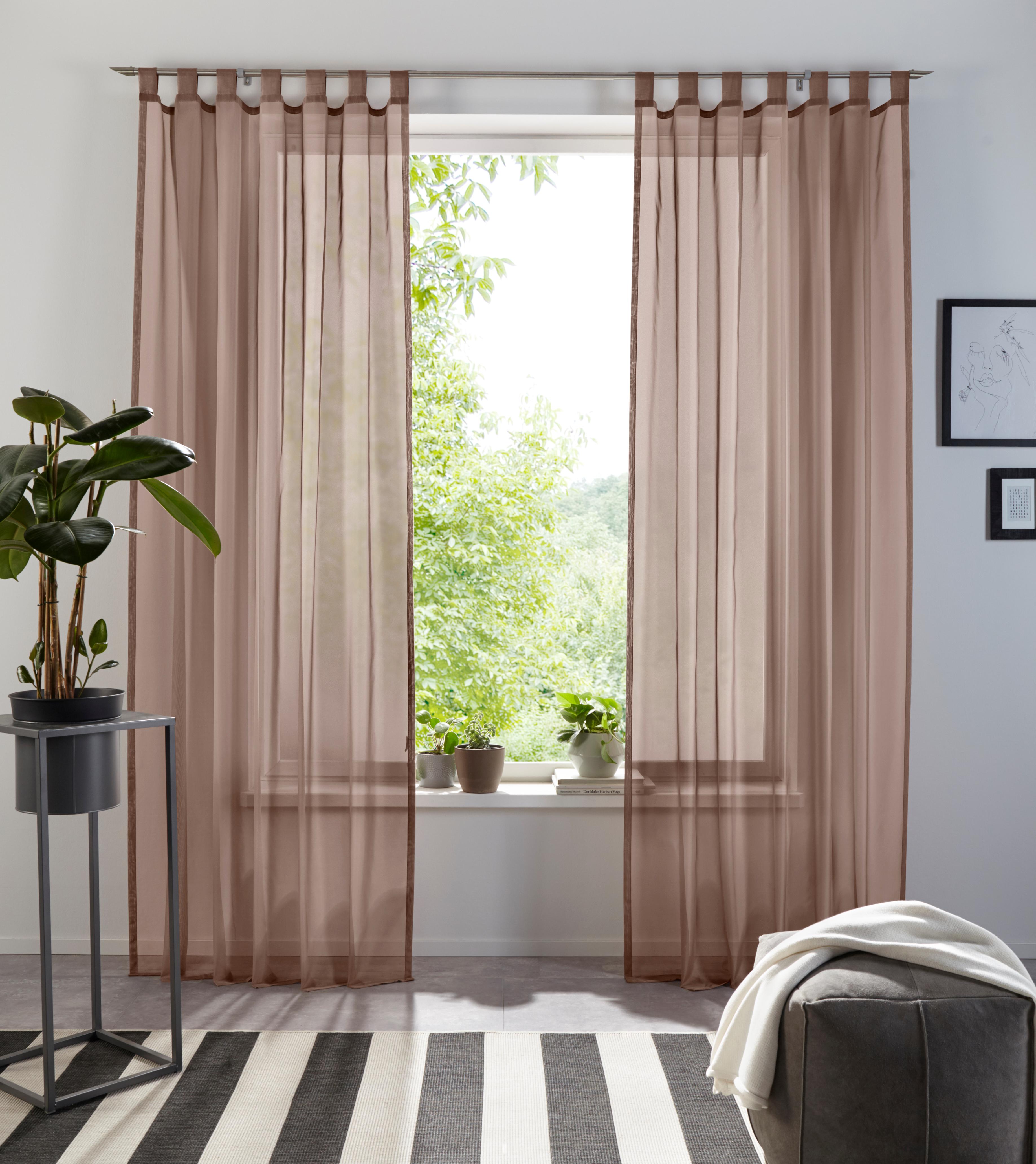 OTTO home Gardine "XANA" Schlaufen 1 Stk. tlg. Bestseller, einfarbig, 1 Schal, pflegeleicht, preiswert