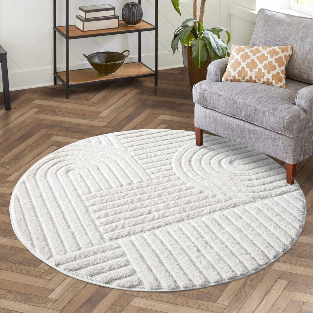 Carpet City Hochflor-Teppich »FOCUS765«, rund, Boho-Teppich, Hochtief-Muster/ 3D-Effekt, für Wohnzimmer, Schlafzimmer