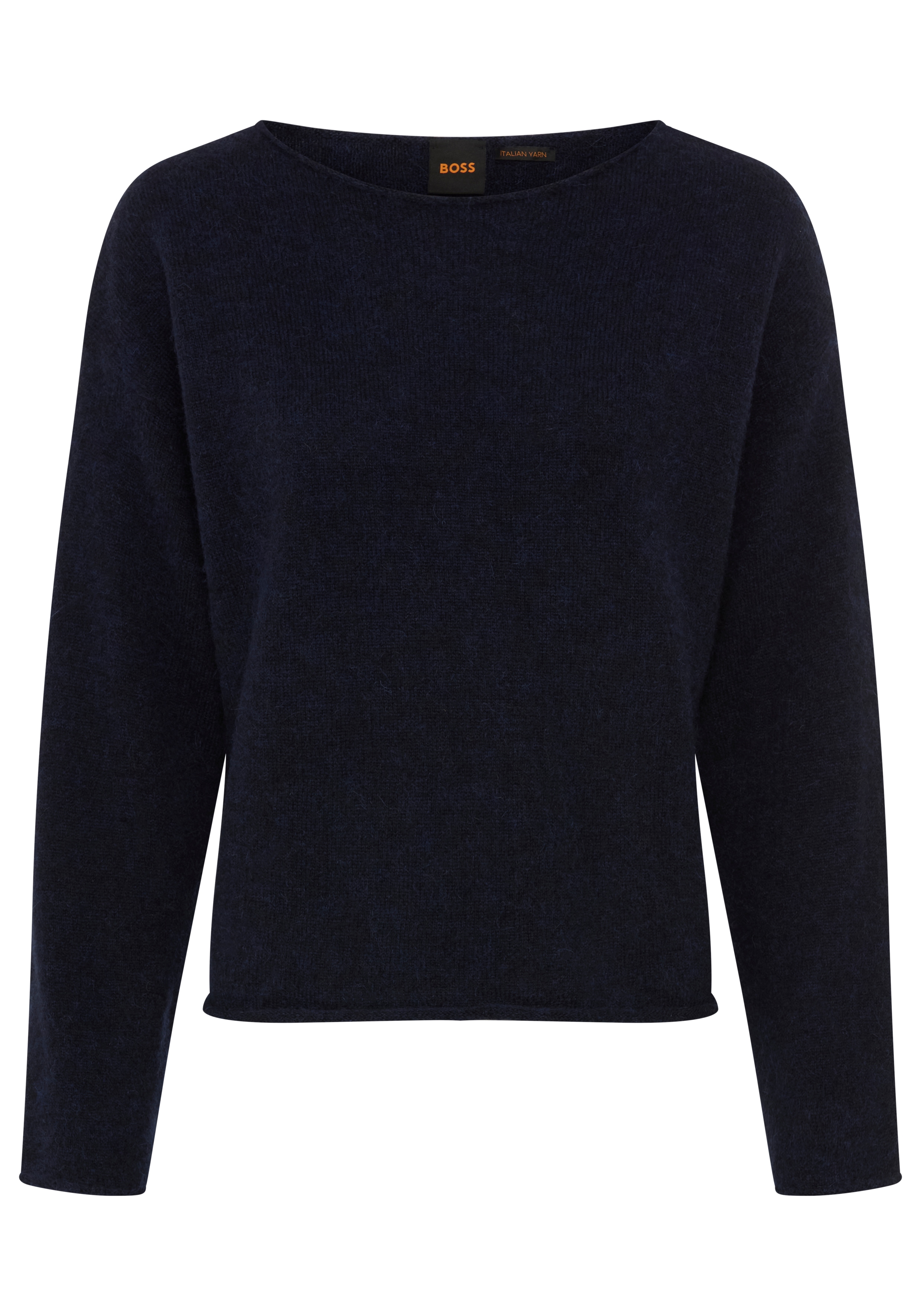 BOSS ORANGE Rundhalspullover "Follettino Premium Damenmode" mit Alpaka und Wolle, Relaxed Fit