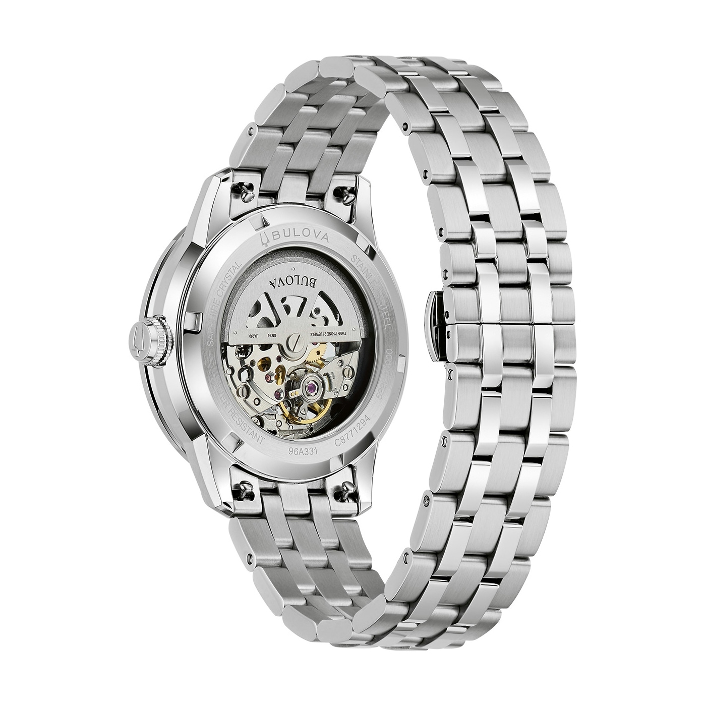 Bulova Automatikuhr »Sutton« Armbanduhr, Herrenuhr, Mechanische Uhr, Edelstahlarmband, analog