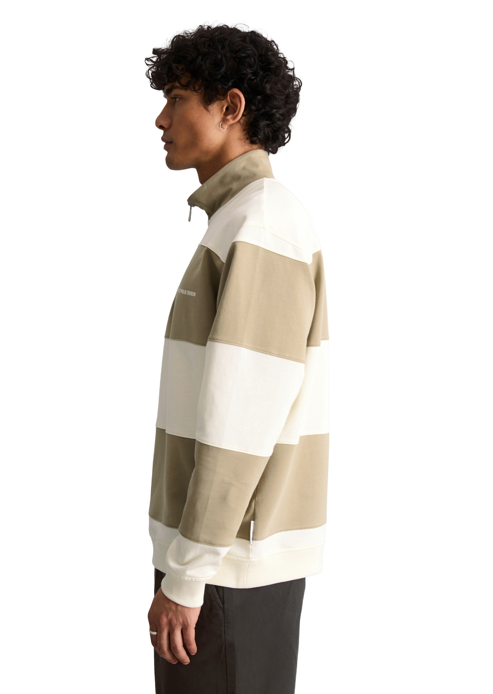 Marc OPolo DENIM Sweatshirt "mit Cut-&-Sew-Blockstreifen" günstig online kaufen