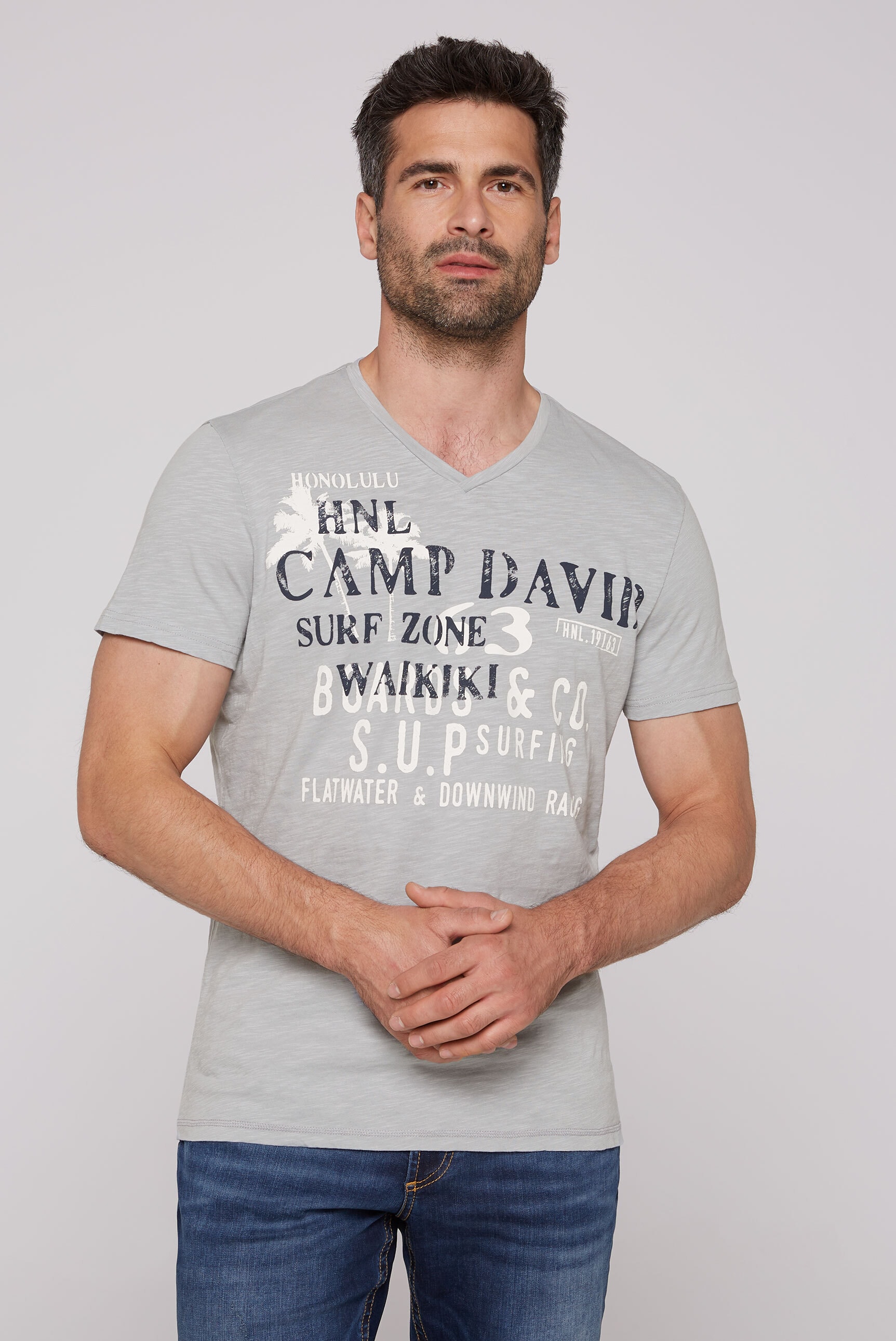 CAMP DAVID V-Shirt, aus Baumwolle