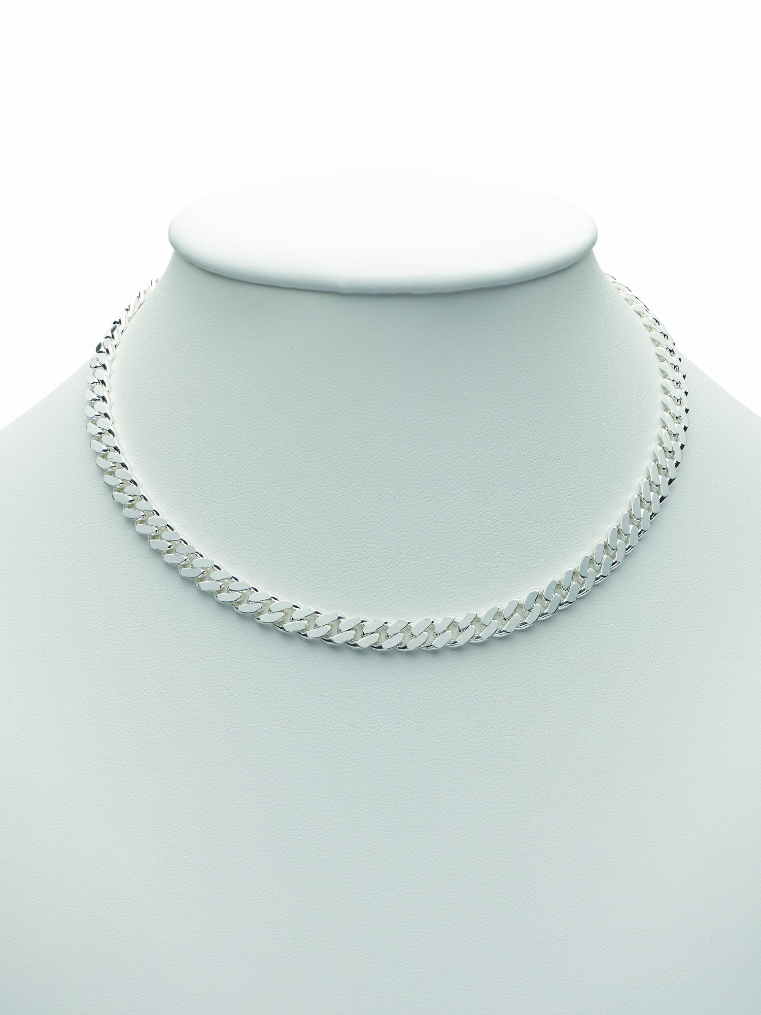 Adelia´s Silberkette »925 Silber Flach Panzer Halskette 50 cm Ø 5,4 mm«, Silberschmuck für Damen