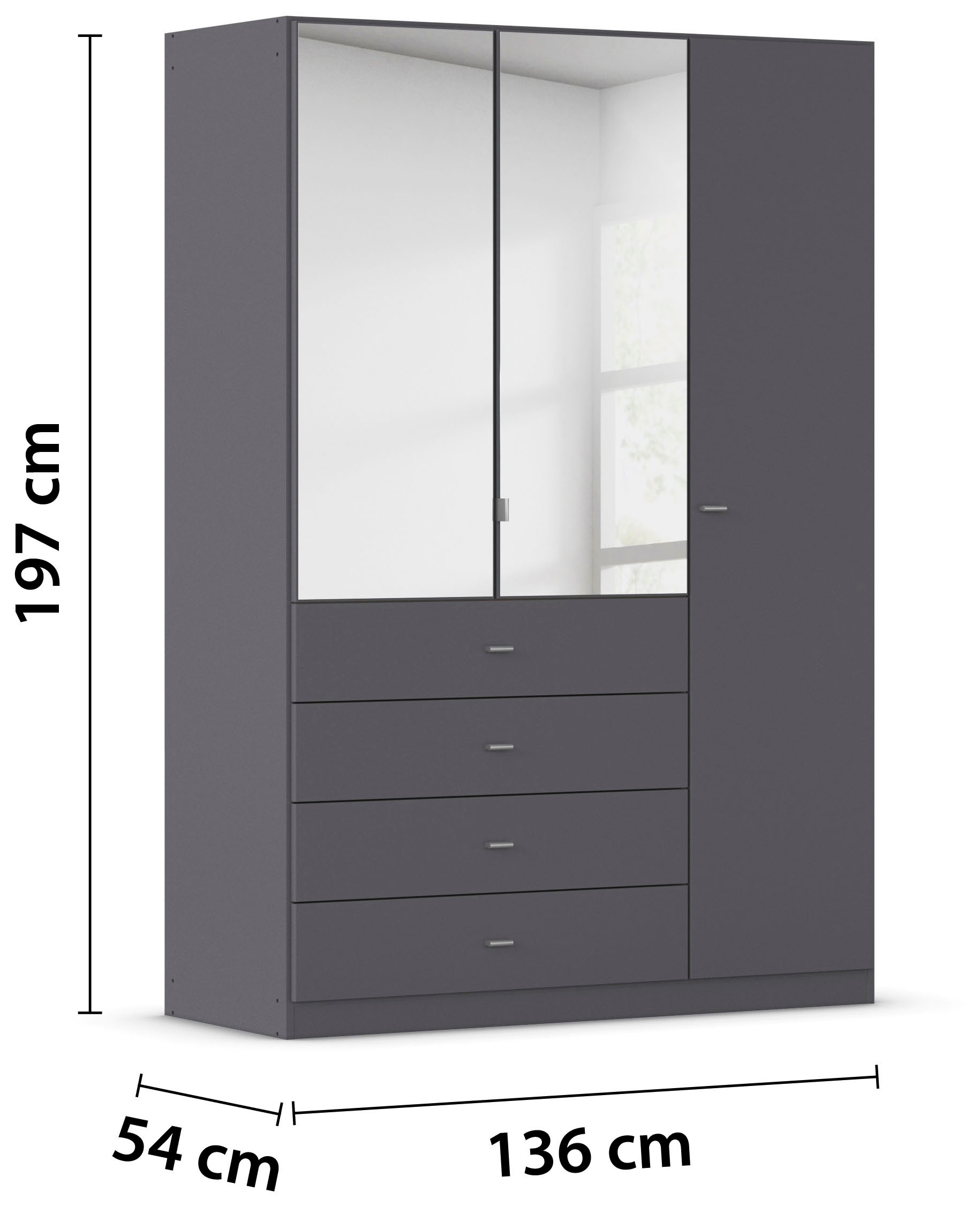 rauch Kleiderschrank »Sinsheim« mit 4 breiten Schubkästen