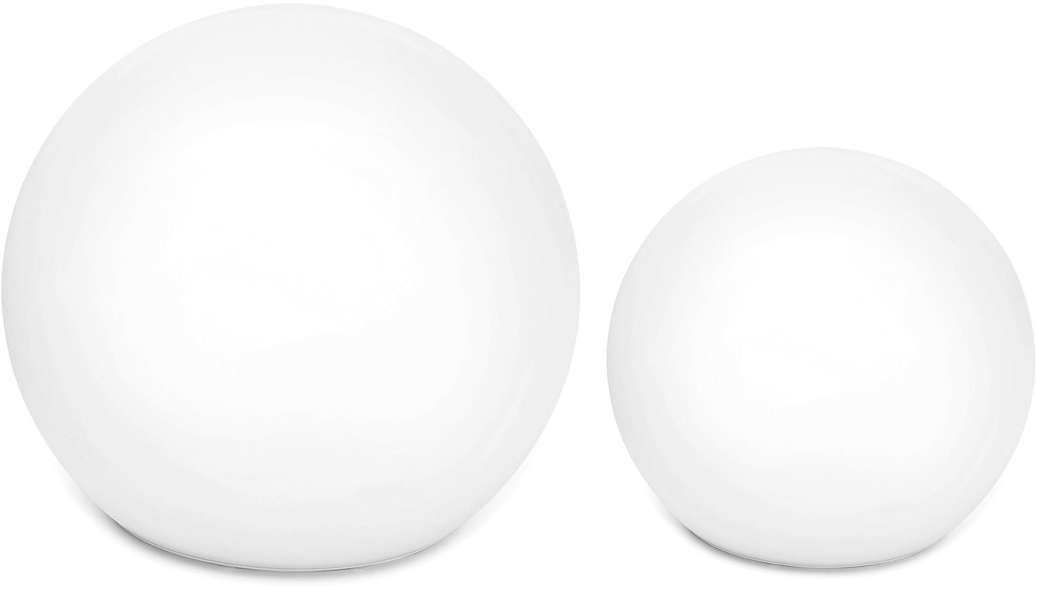 OTTO home LED Solarleuchte "Ollira, LED-Solar Kugelleuchten Ø 30 cm + Ø 40 cm" LED-Modul 2 Stk. RGB Warmweiß mit Erdspießen