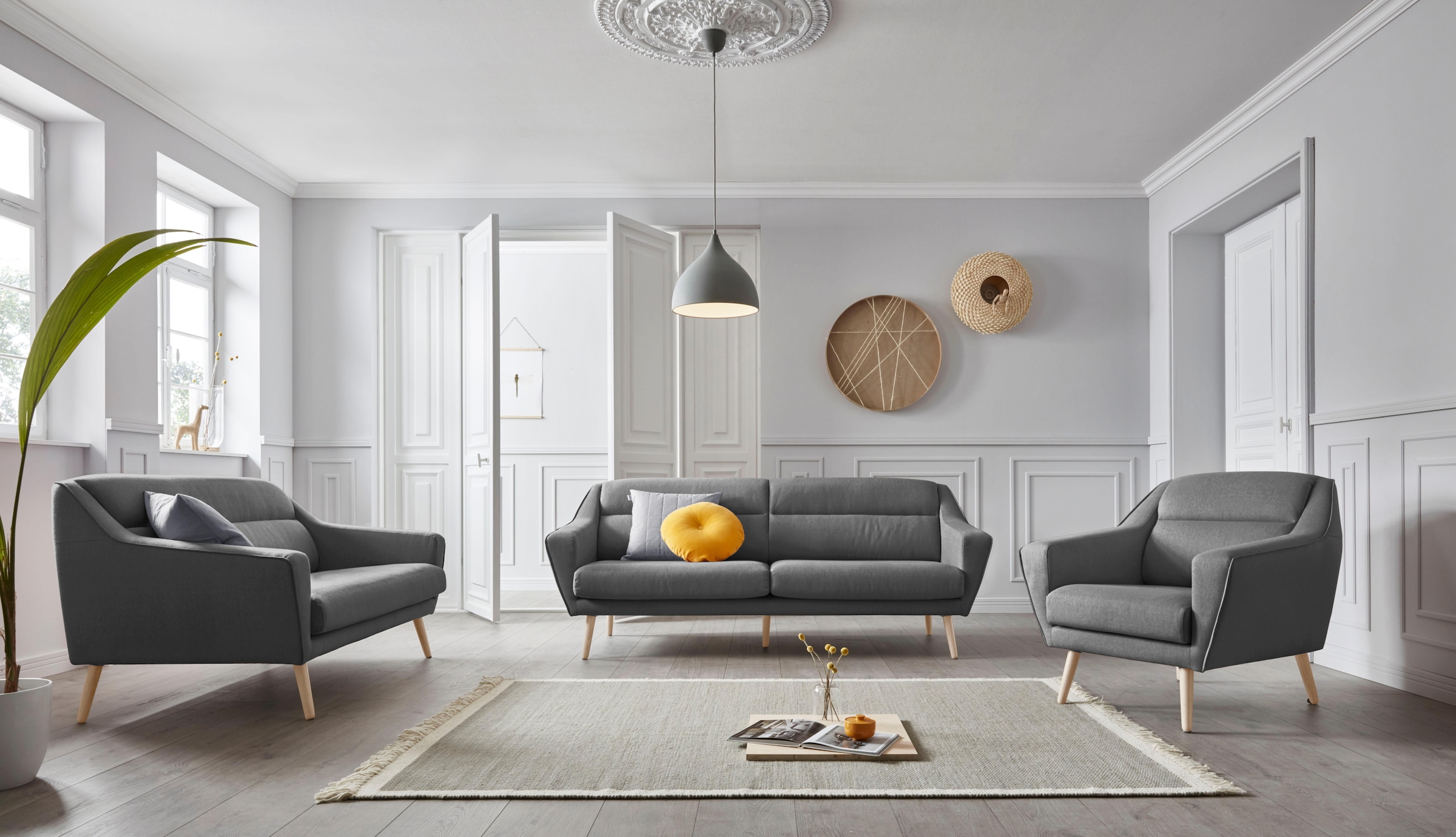 andas Sessel »Bille«, mit Naht im Rückenkissen und Eiche-Beinen, Design by Morten Georgsen