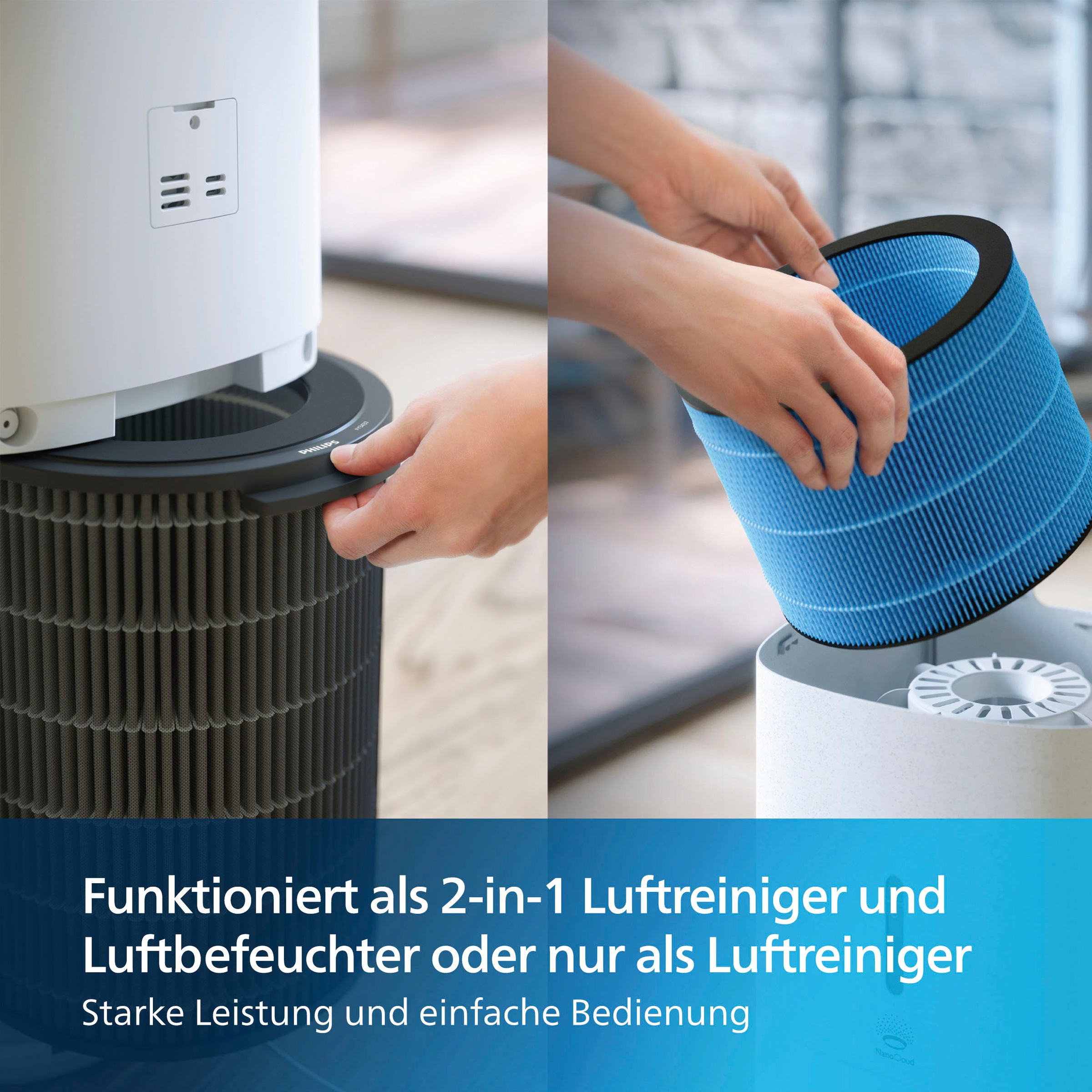 Philips Kombigerät Luftbefeuchter und -reiniger "AC3737/10 3000 Series" für günstig online kaufen