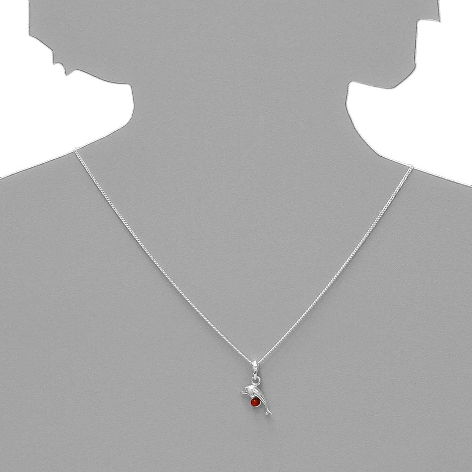 OSTSEE-SCHMUCK Kettenanhänger »- Delphin - Silber 925/000 - Bernstein«