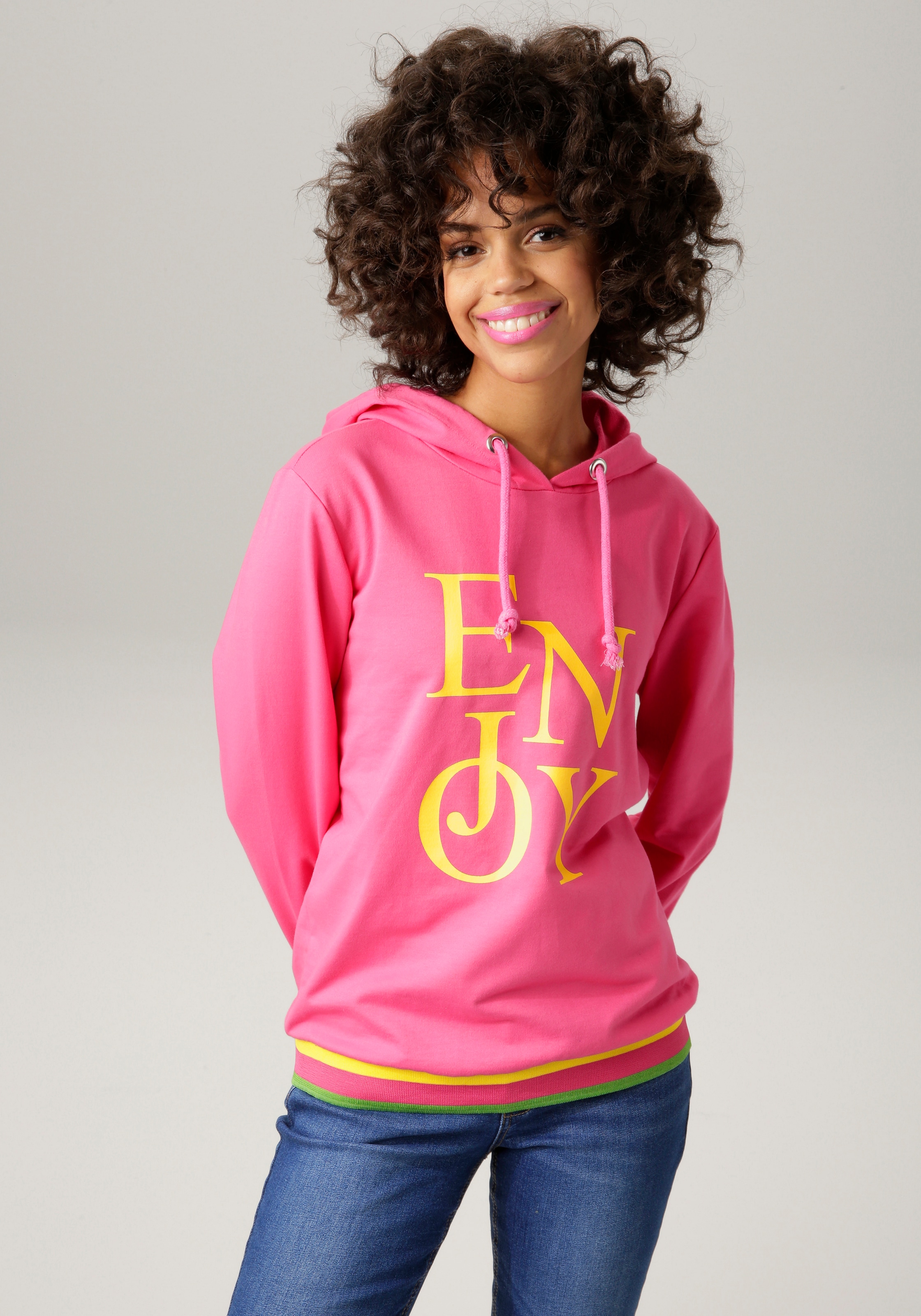 Sweatshirt, mit "ENJOY"-Schriftzug