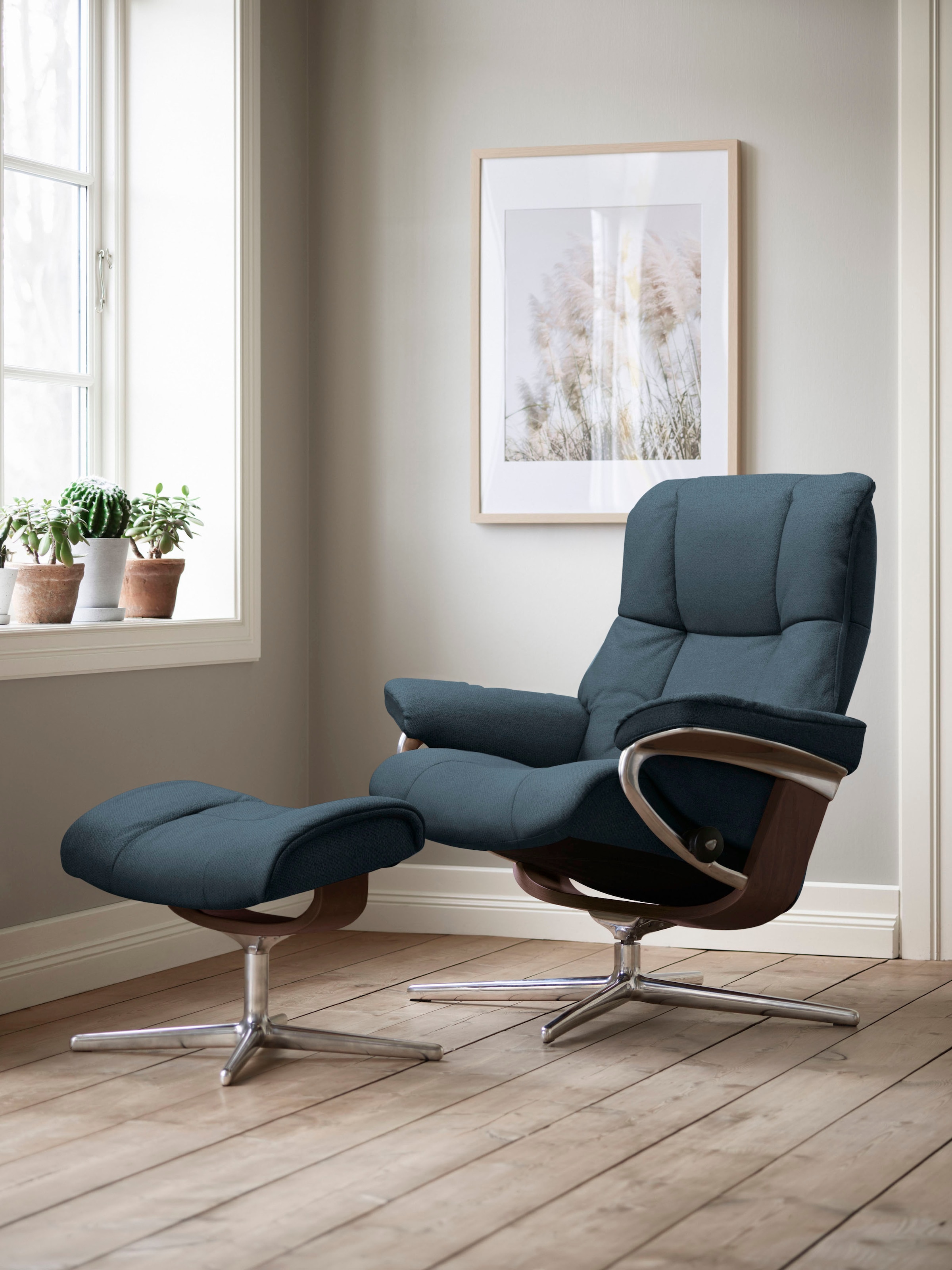 Stressless® Fußhocker »Mayfair«, mit Cross Base, Größe S, M & L, Holzakzent Braun