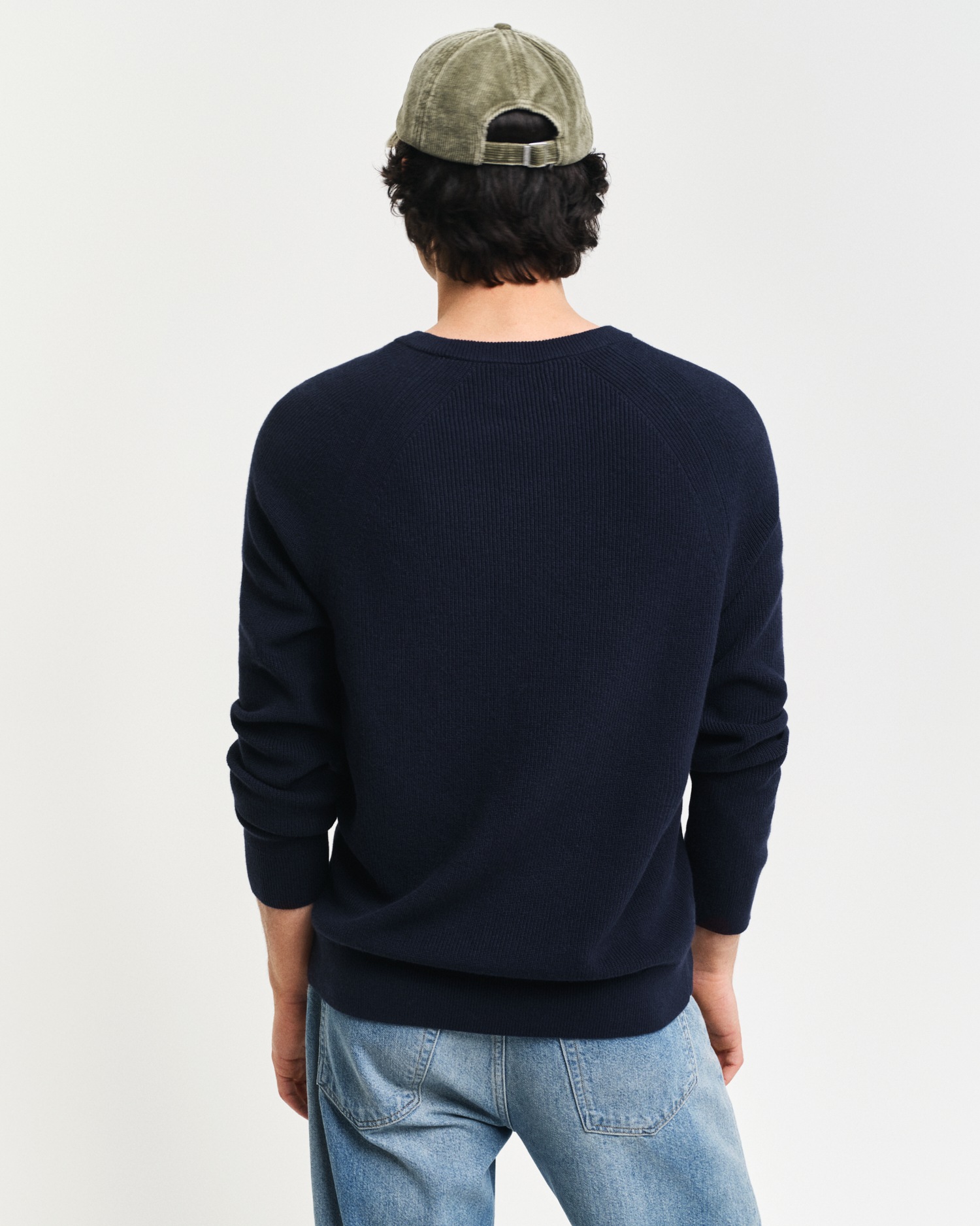 Gant Rundhalspullover "COTTON WOOL RIB C-NECK", Rippstrickstruktur günstig online kaufen