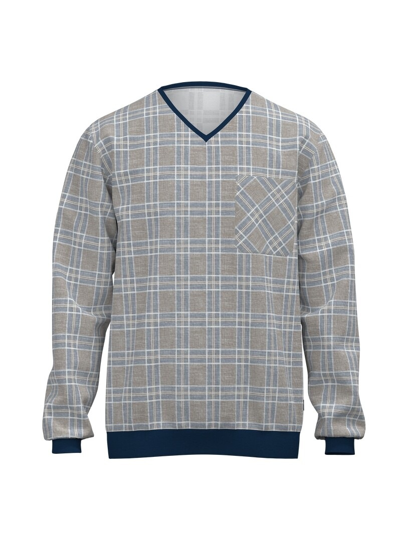 Trigema Schlafanzug "TRIGEMA Pyjama Langarmshirt mit Karo-Muster" 1 günstig online kaufen