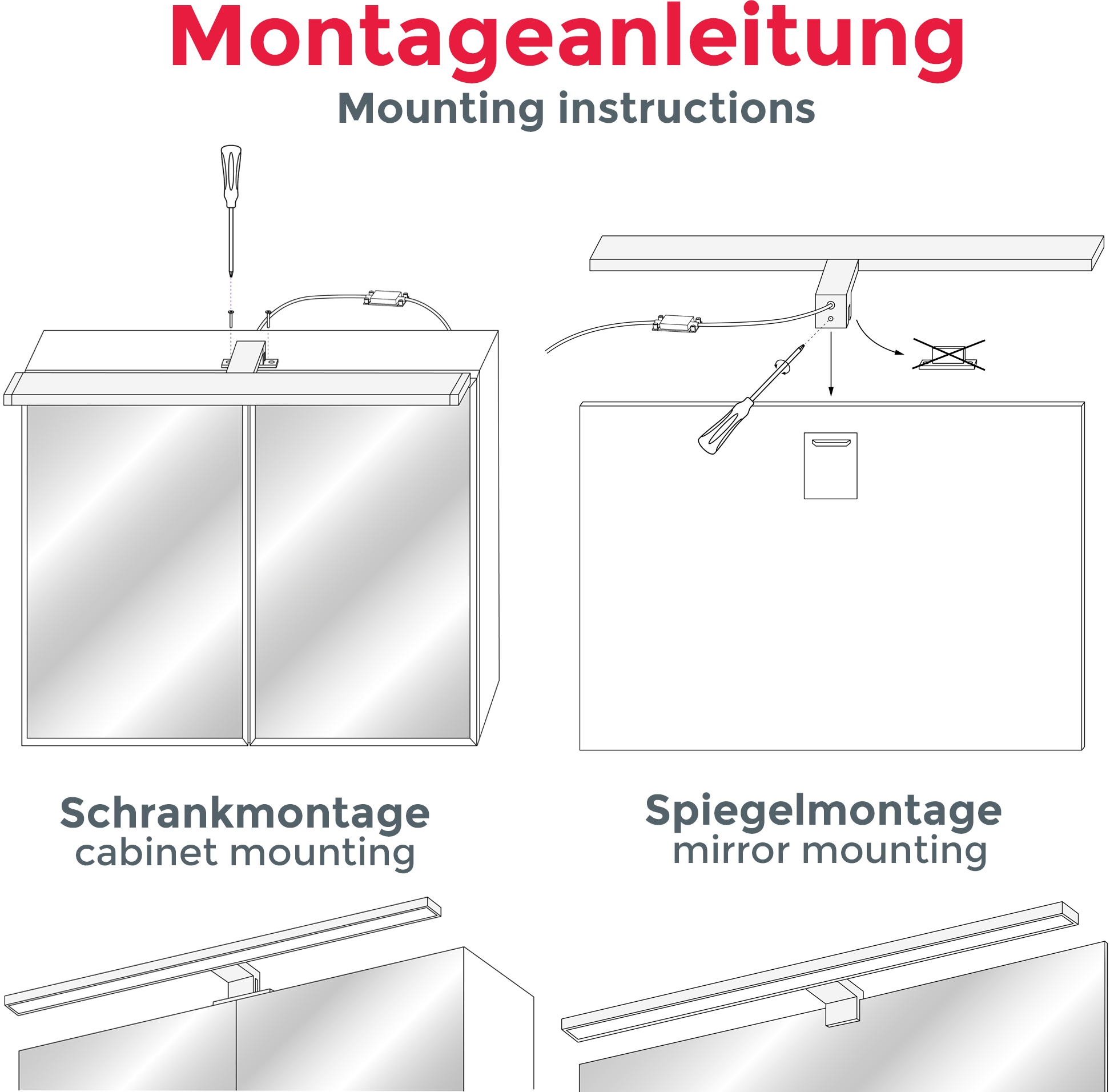 B.K.Licht Spiegelleuchte »Talitha«, 1 flammig-flammig, LED, Bad, Spiegellampe, Badezimmer, Beleuchtung, IP44, Schminklicht