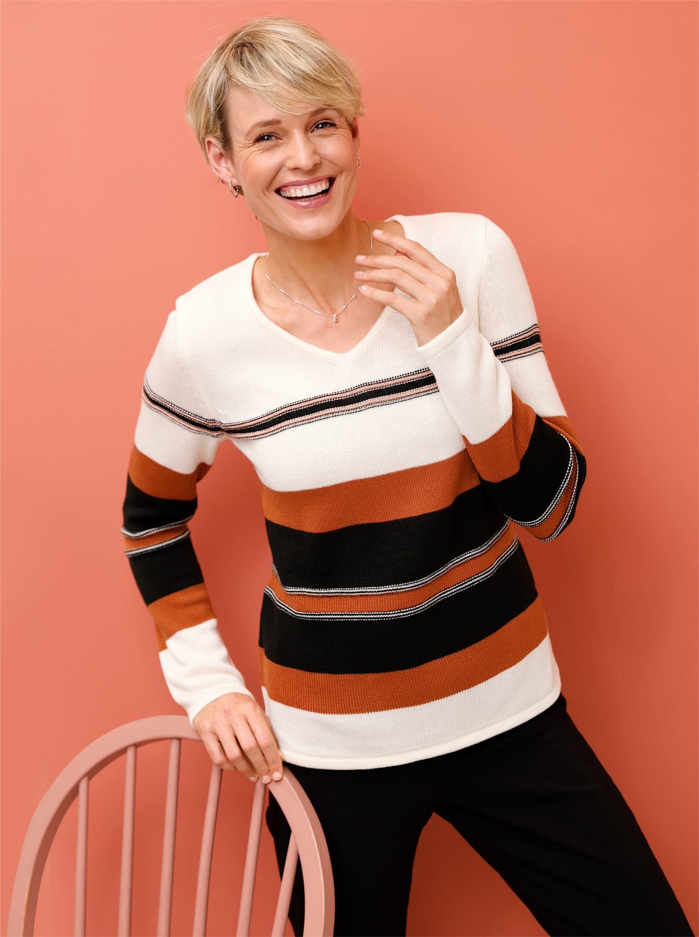Classic Basics V-Ausschnitt-Pullover "Langarm-Pullover"