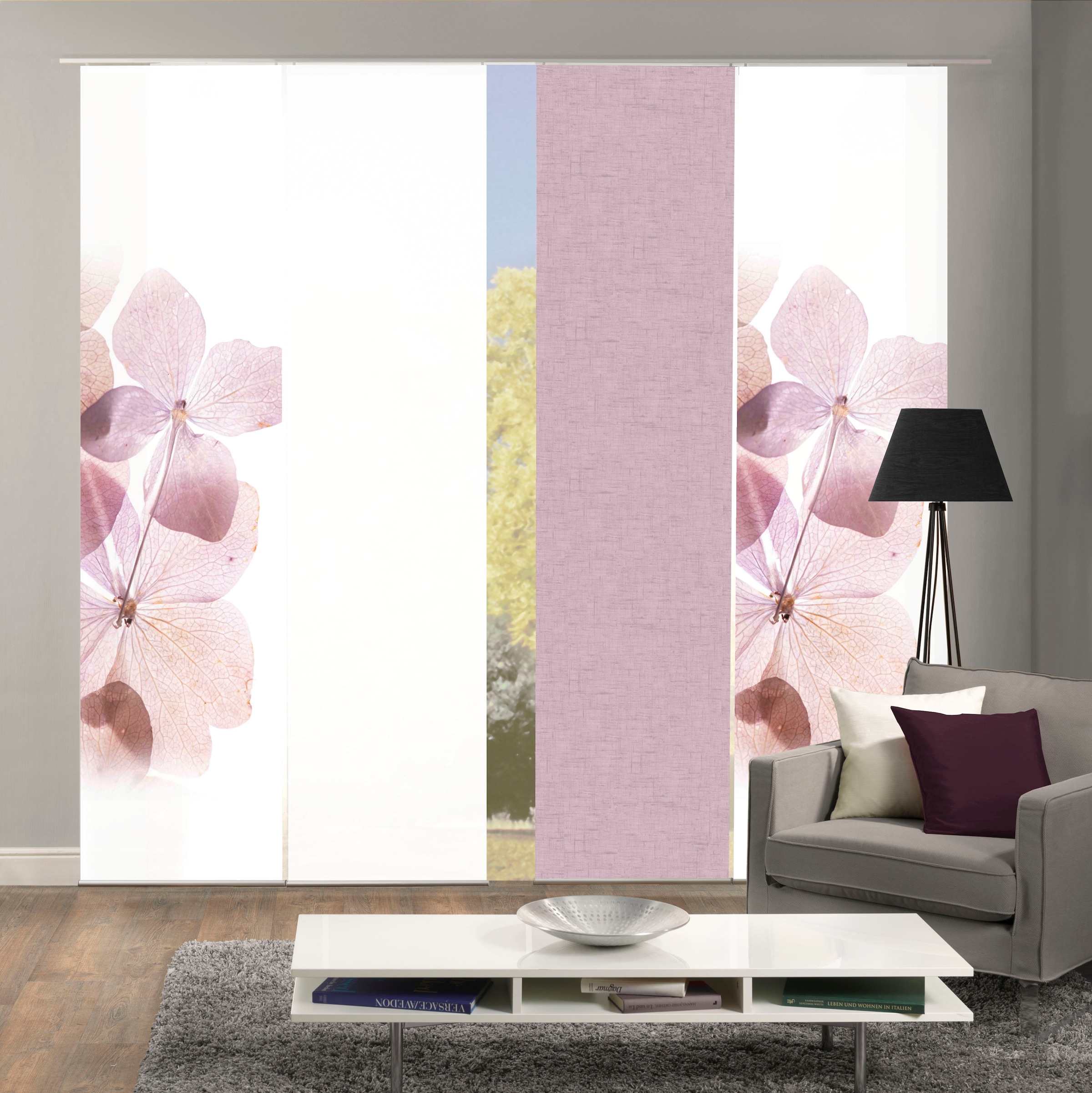 HOME WOHNIDEEN Schiebegardine "BONITA 4er SET" Paneelwagen 4 Stk. tlg. Schi günstig online kaufen