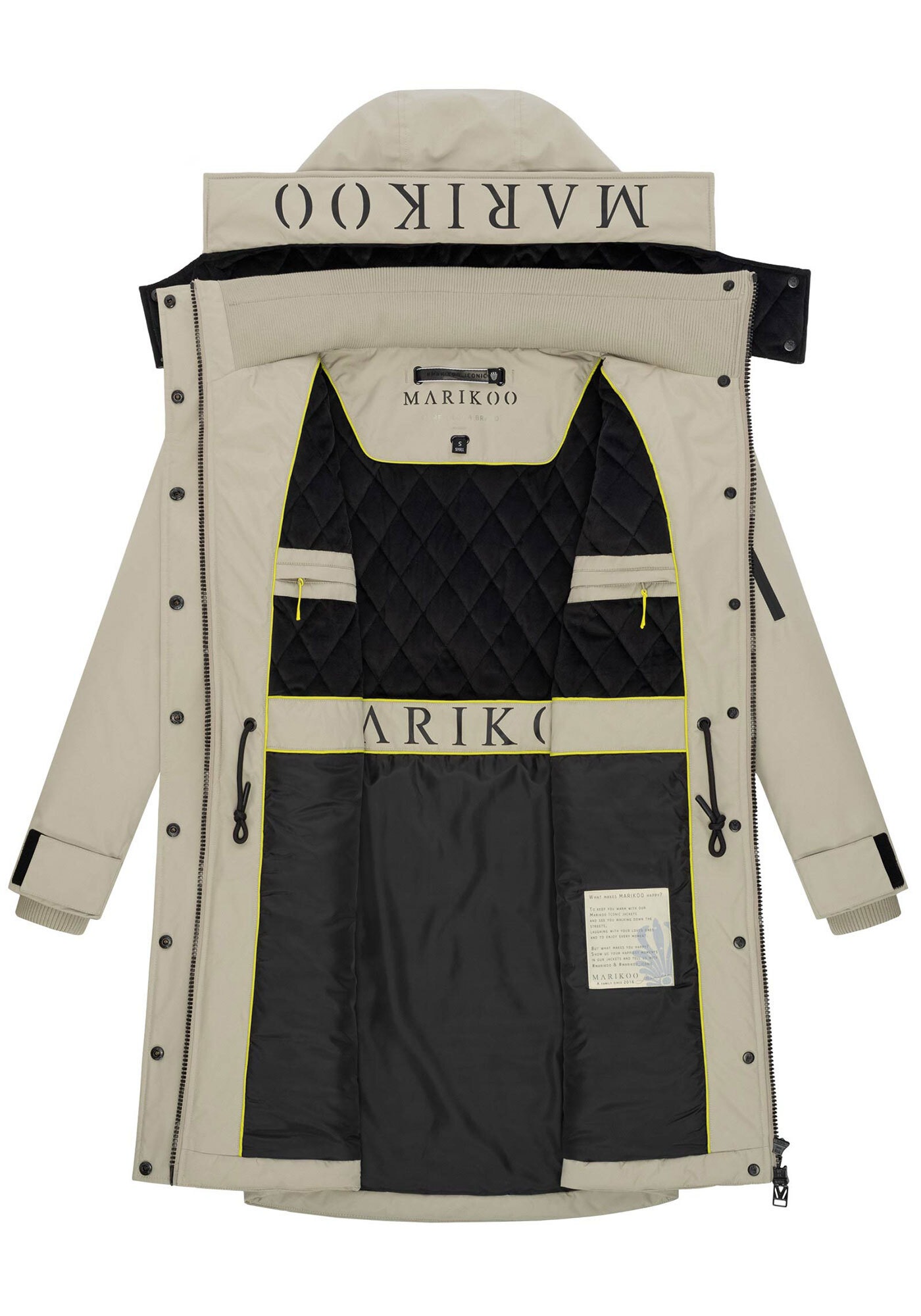 Marikoo Winterjacke »Anoukaa«, langer Parka mit abnehmbarer Kapuze