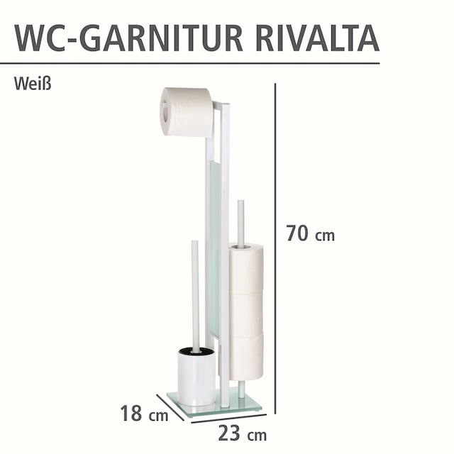 BAUR und integrierter bestellen WENKO »Rivalta«, | WC-Bürstenhalter WC-Garnitur Toilettenpapierhalter Sicherheitsglas-Kunststoff, aus