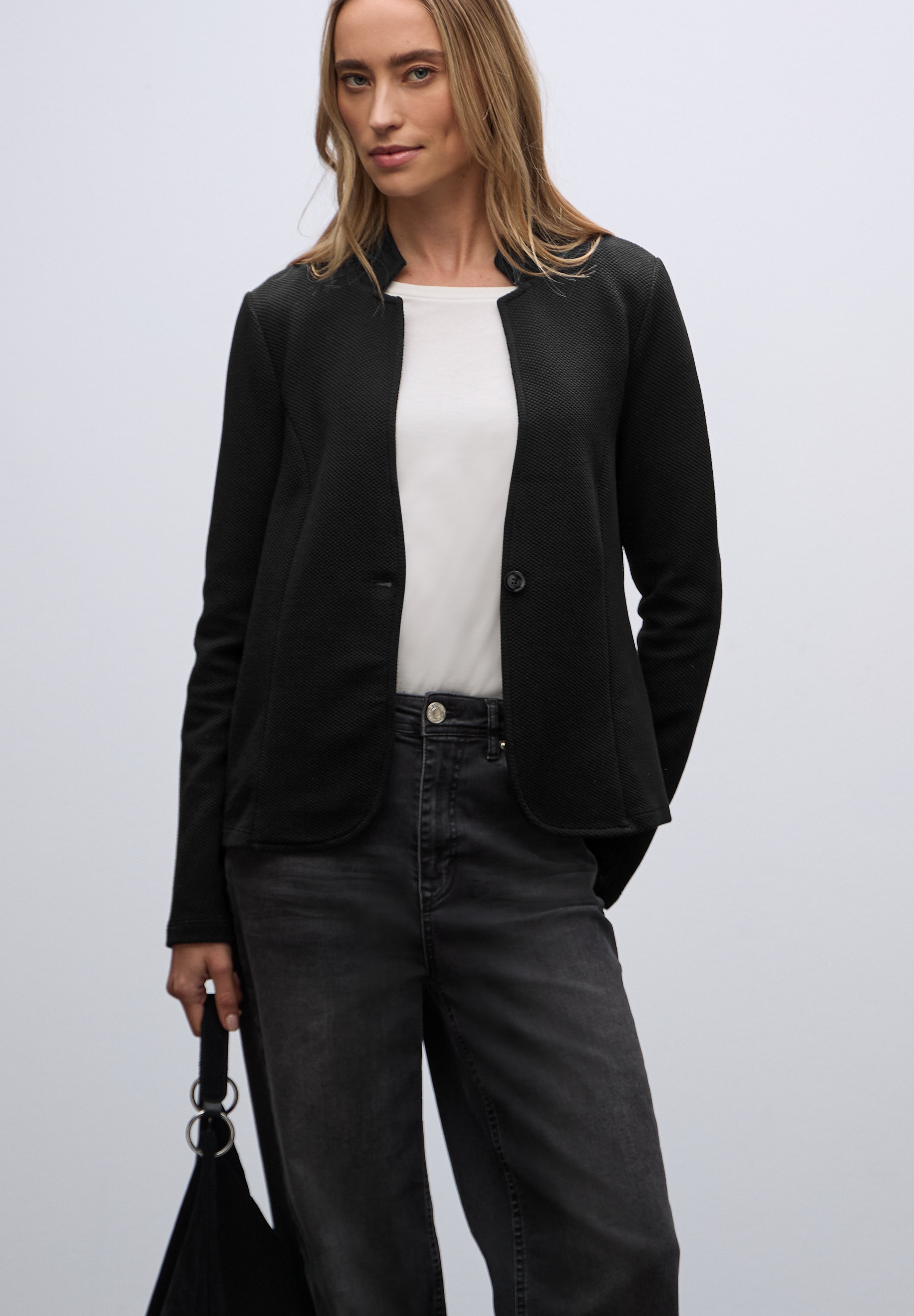 STREET ONE Kurzblazer mit Reverskragen und einem einzelnen Knopf günstig online kaufen