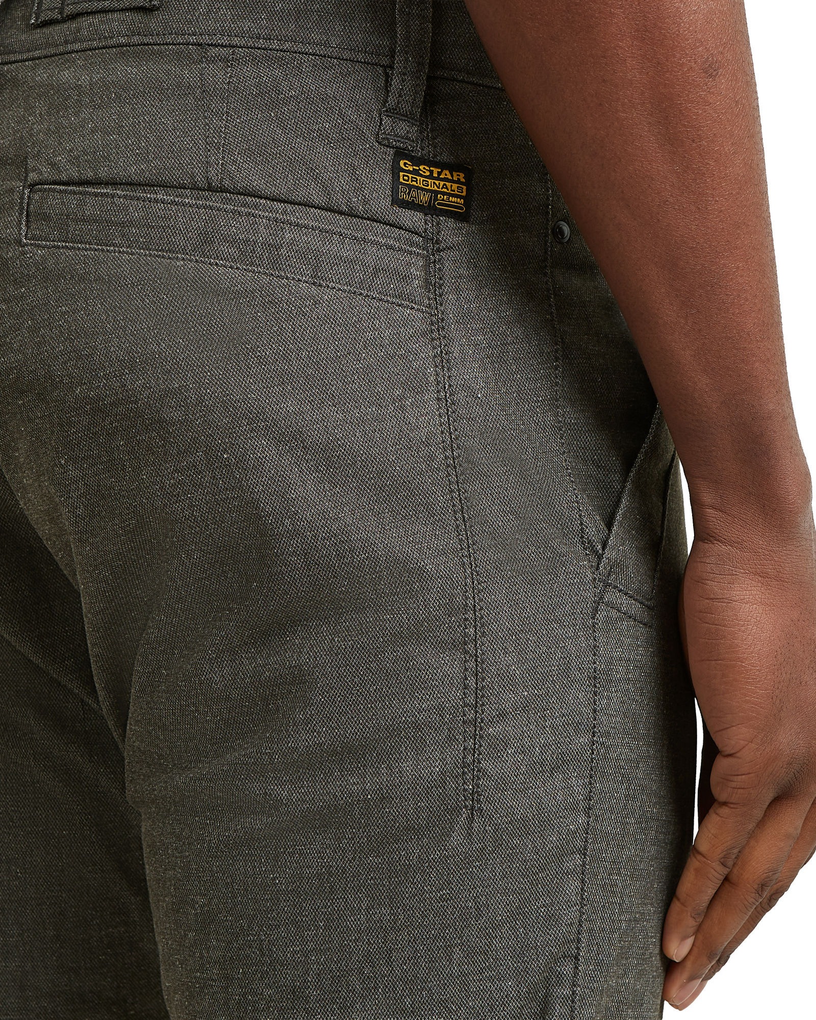 Chinohose G-STAR "Bronson 3.0 Slim Chino", Herren, Gr. 36, Länge 36, asfalt, milk dobby, Obermaterial: 88% Baumwolle, 9% Hanf, 3% Elasthan, Hosen Chinohose 3