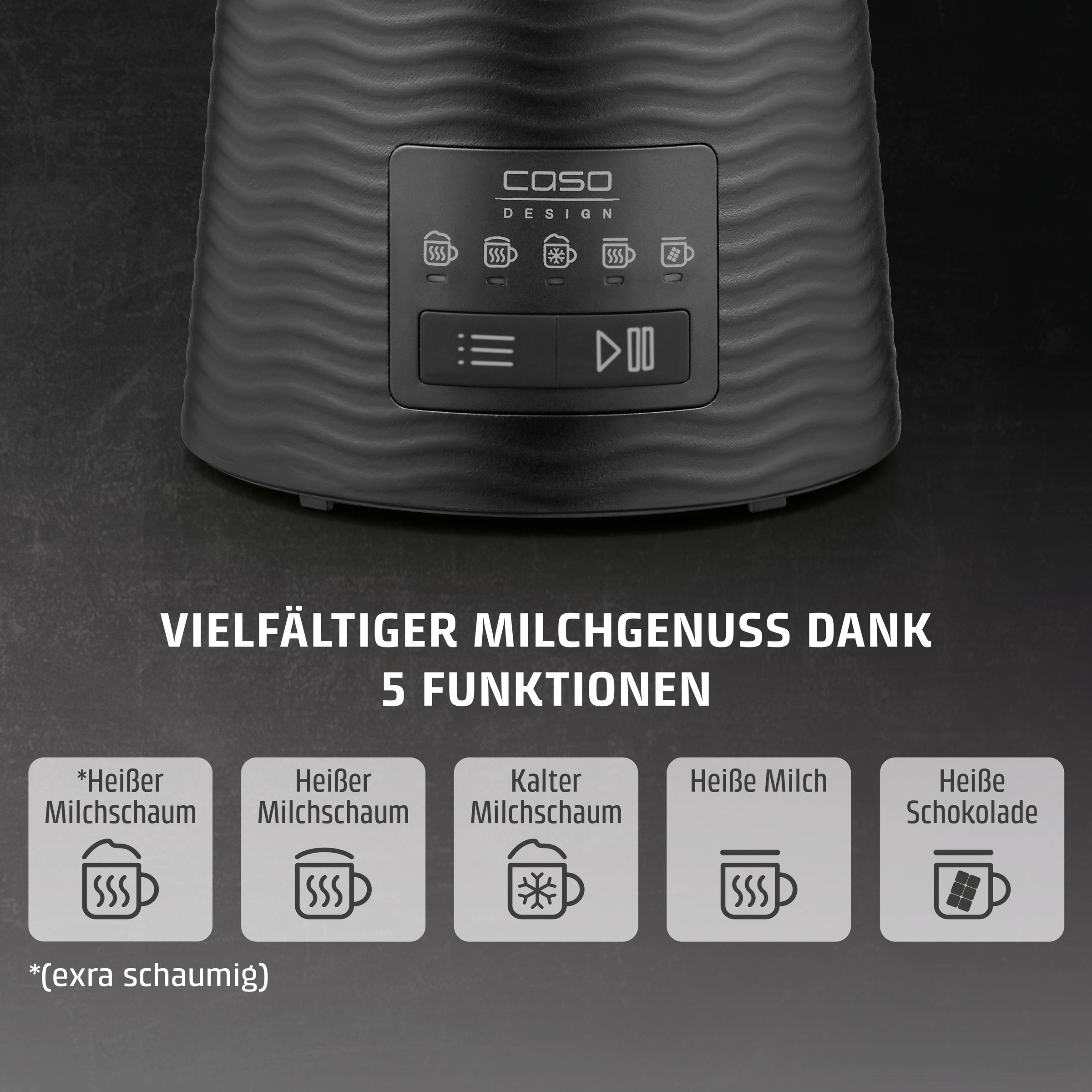 Caso Milchaufschäumer »1661 CappuLatte« 600 W Vielfältiger Milchgenuss dank 5 Funktionen