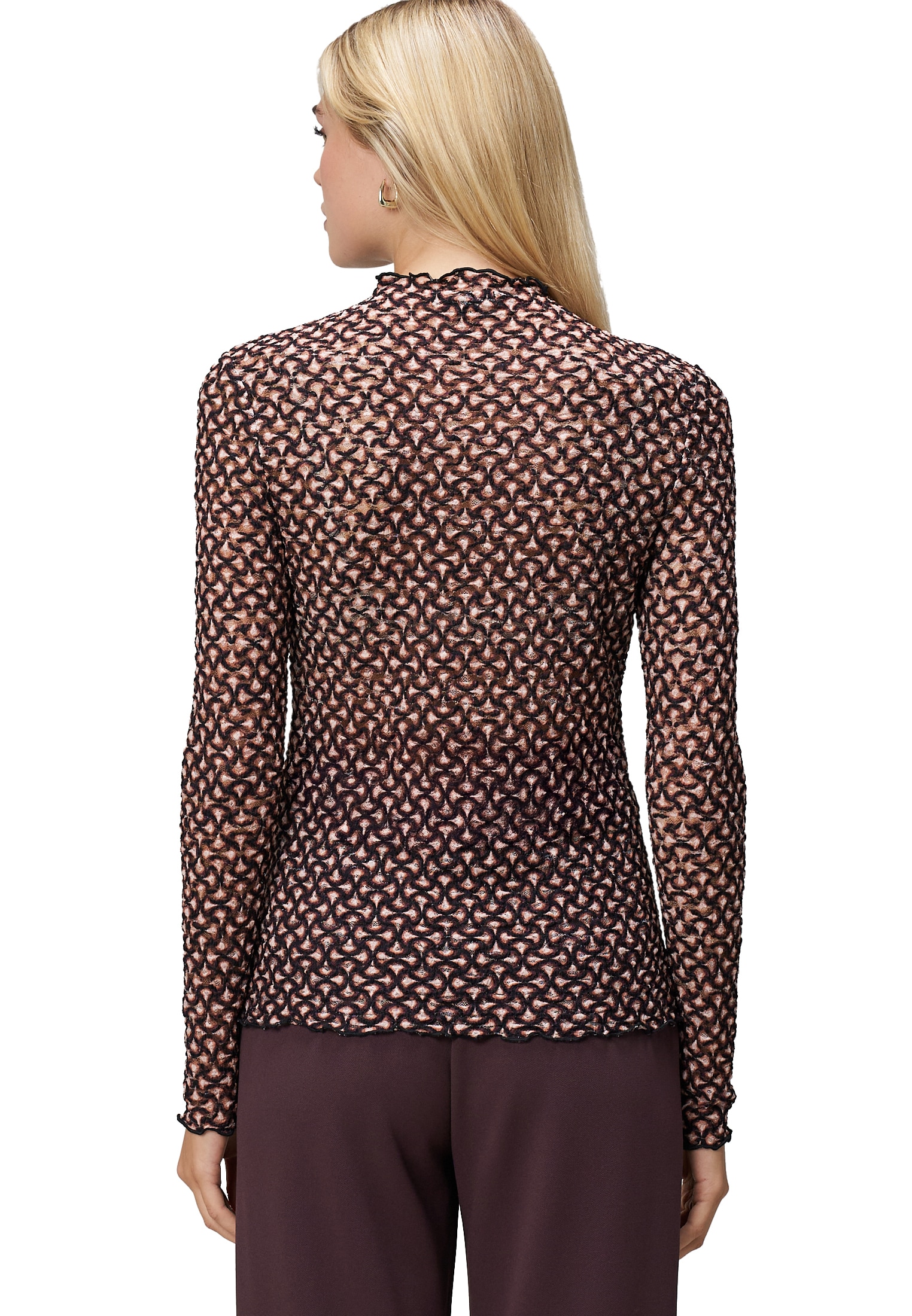 Zero Kurzarmshirt »zero Damen Shirt transparent mit Stehkragen«, (1 tlg.), weiteres Detail