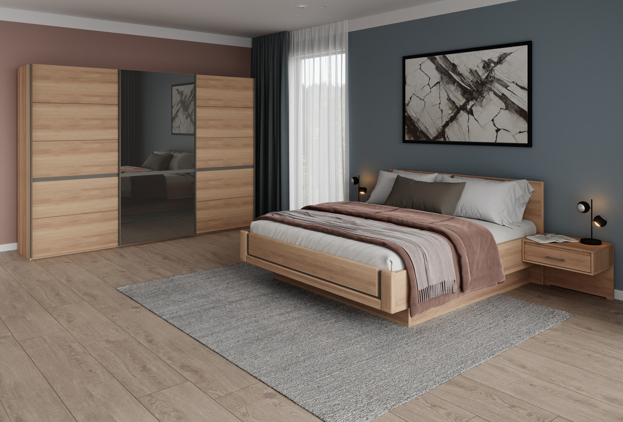 Musterring Schlafzimmer-Set "Sorrent, Kleiderschrank, Bett & Nachtkommoden, günstig online kaufen