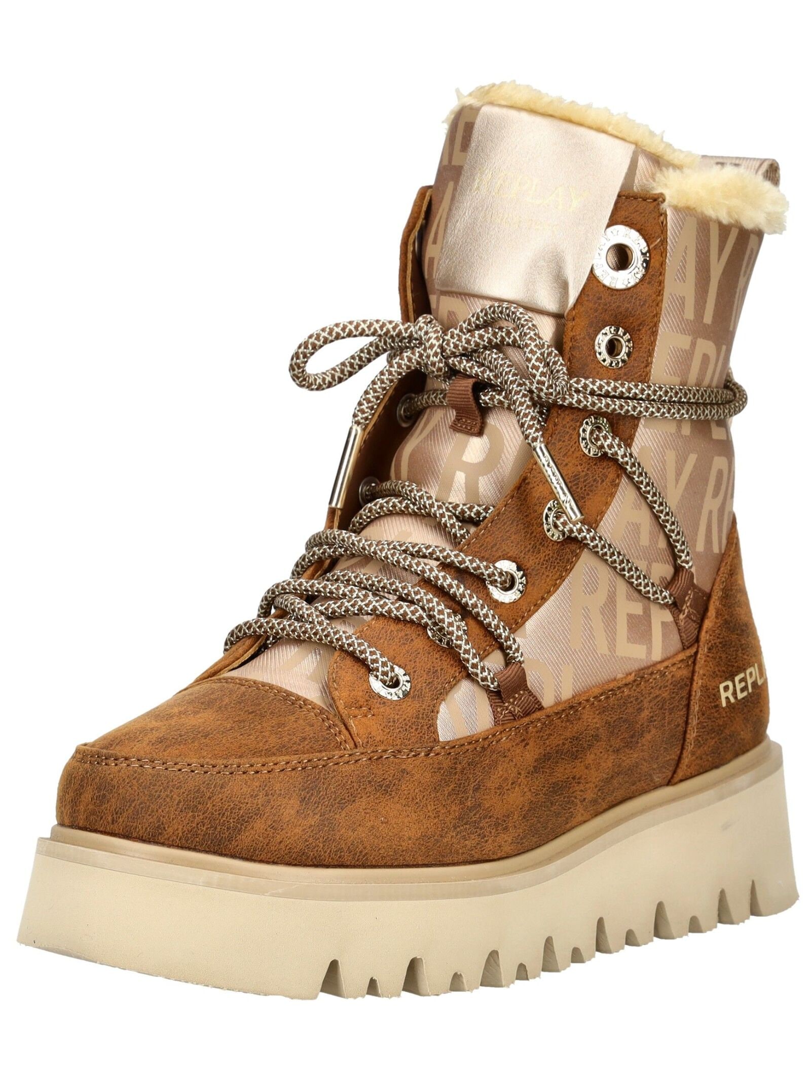 Replay Schnürstiefelette "Replay Stiefelette Lederimitat" günstig online kaufen