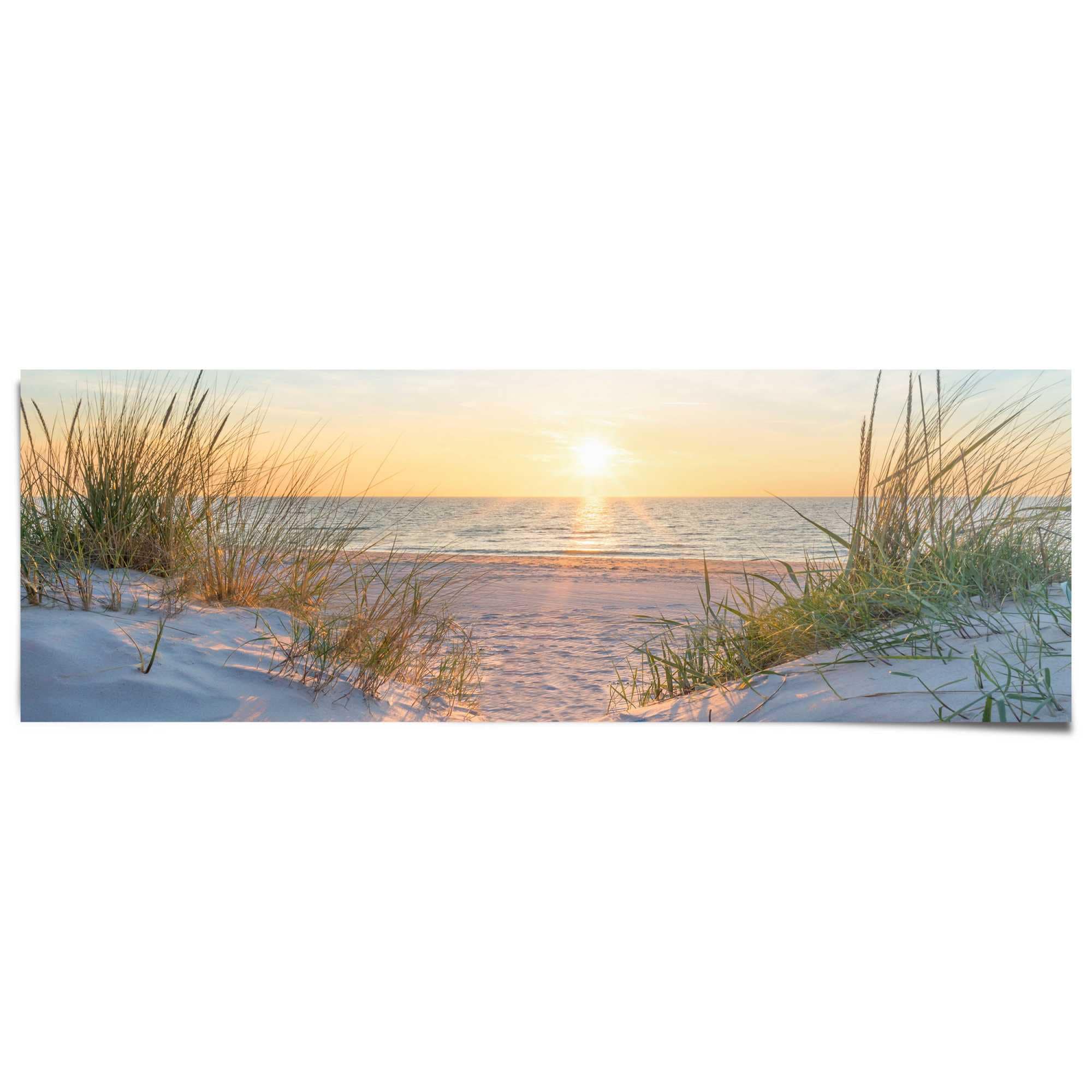 Reinders Poster "Golden Hour" Wohnzimmer - Sonnenuntergang - Strand - Meer günstig online kaufen