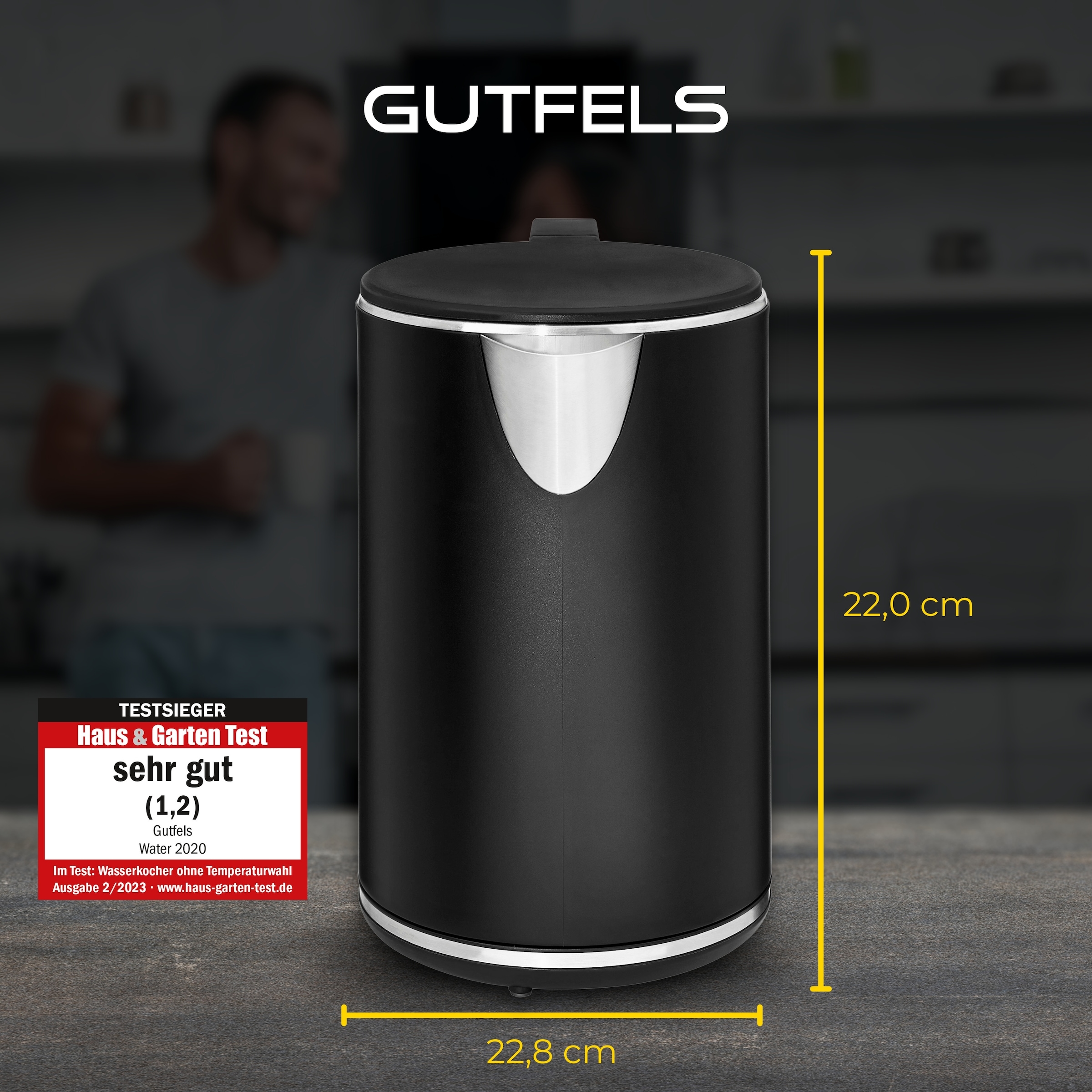 Gutfels Wasserkocher »WATER 2020«, 1 l, 2000 W, 1,0 L, 2200 Watt