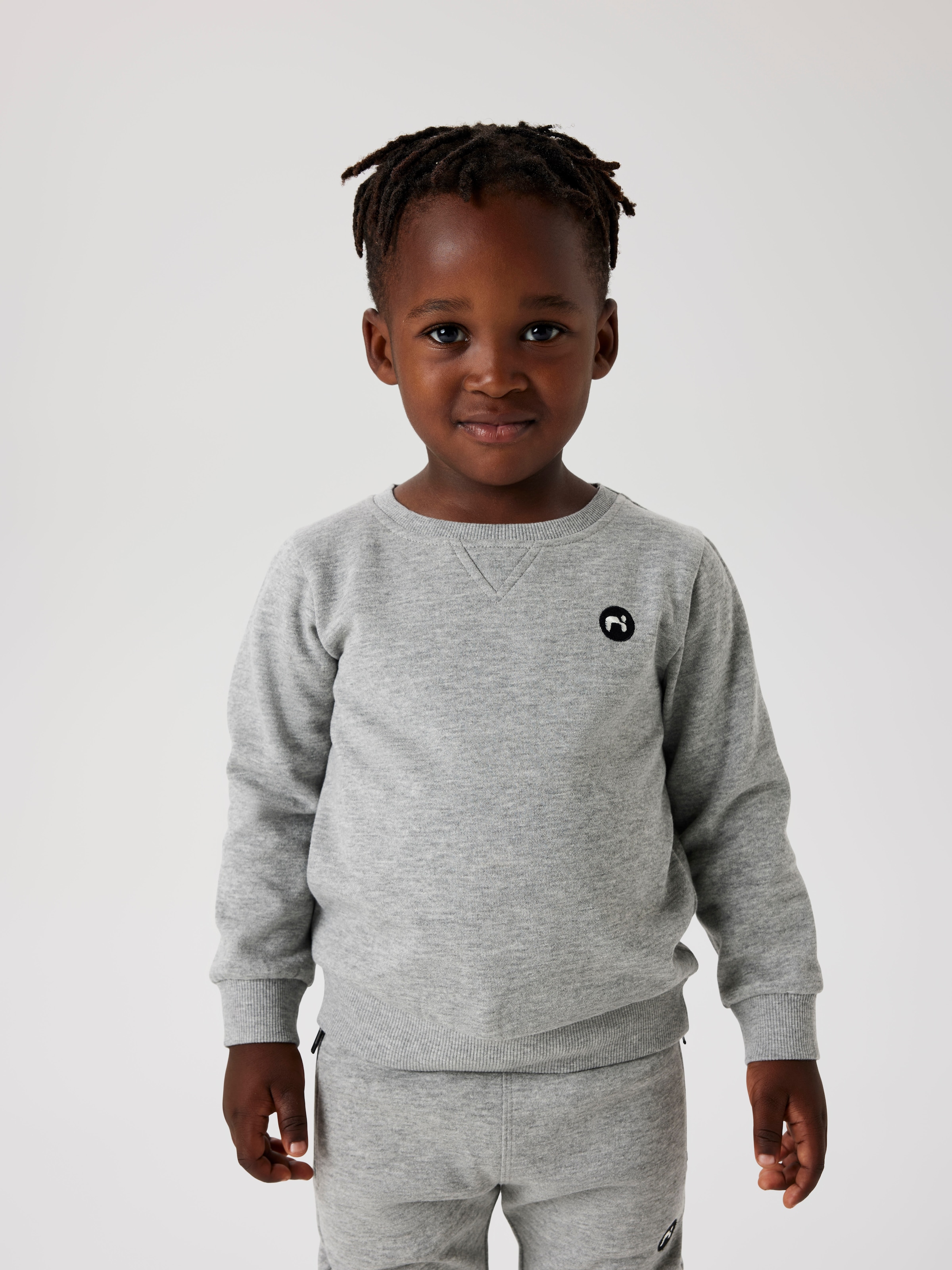 Sweatshirt NAME IT "NMMVIMO LS SWEAT BRU NOOS", Jungen, Gr. 80, grau (grau melange), angeraute Sweatware, Obermaterial: 60% Baumwolle, 40% Polyester, meliert, unifarben, regular fit hüftlang, Rundhals, Rippbündchen, Sweatshirts Sweatshirt