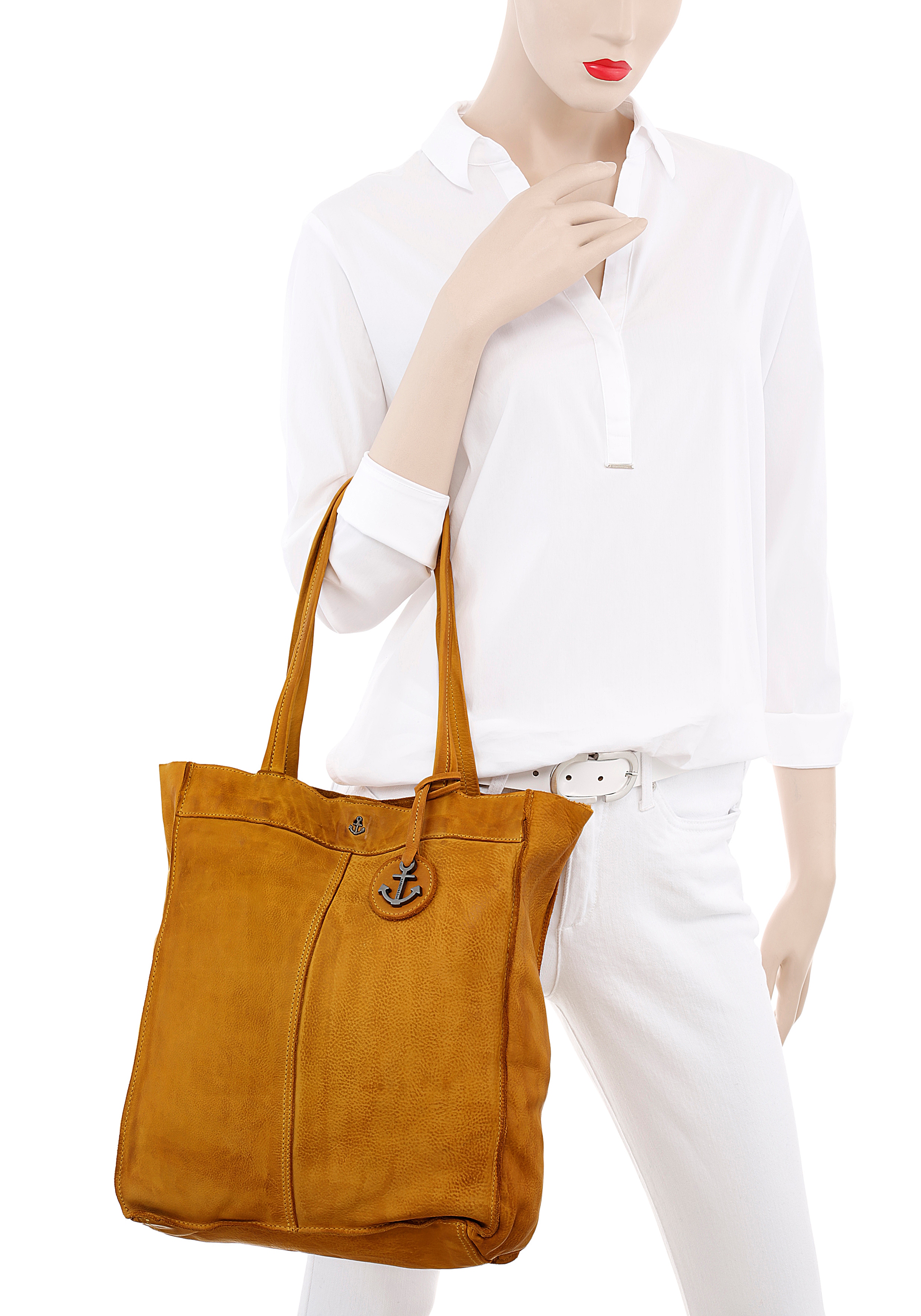 HARBOUR 2nd Shopper "Elbe 1" Damen Schultertasche, Umhängetasche mit Schmuckanhänger