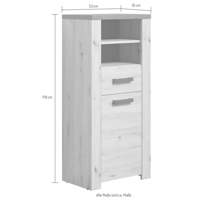 Home affaire Midischrank »Ambres«, (1 St.), matte Echtholzoptik, ca. 53 cm  breit, Türanschlag L/R, Melamin | BAUR