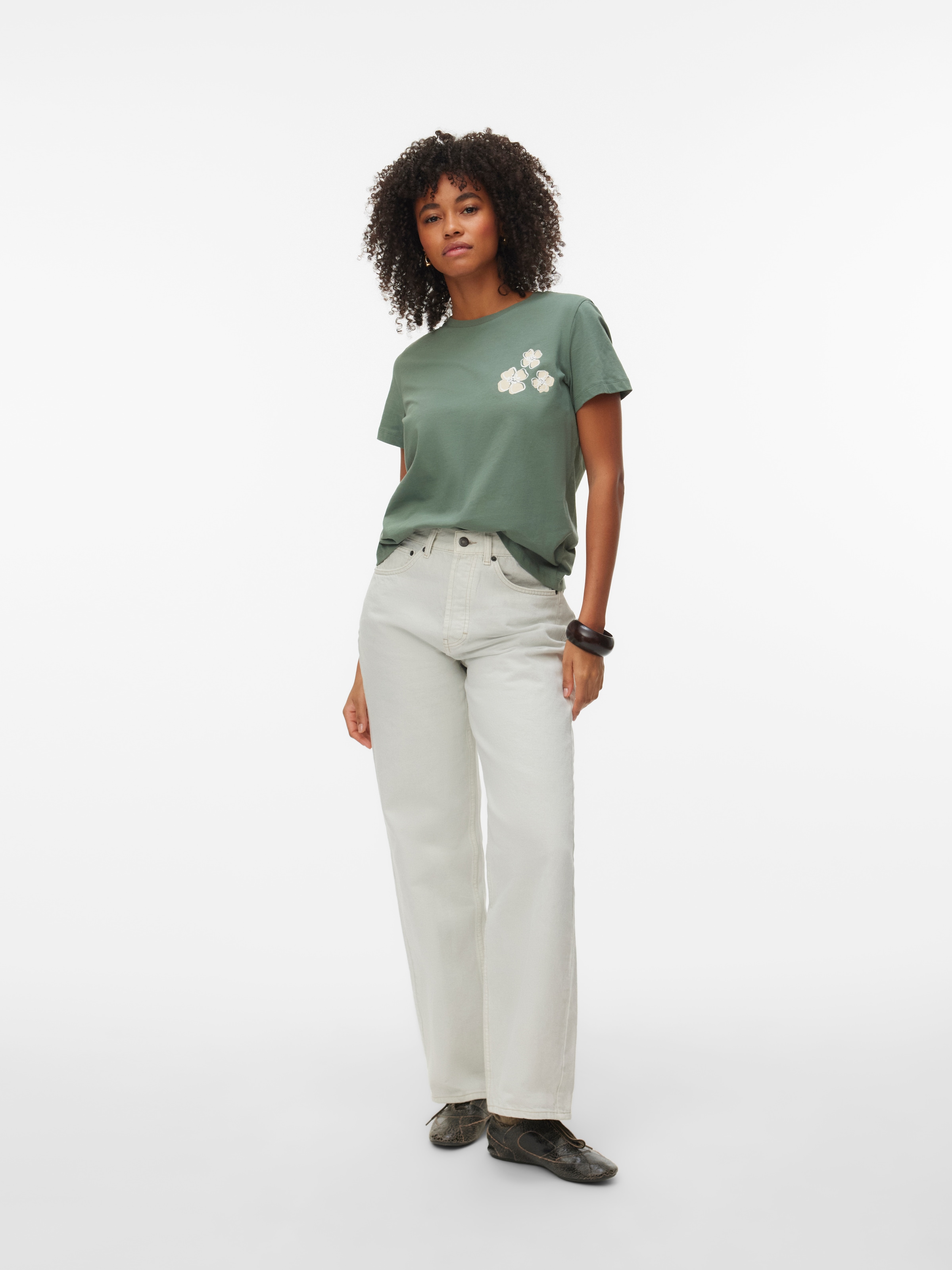 Vero Moda Kurzarmshirt »VMVANJA SS TOP BOX JRS« Baumwolle