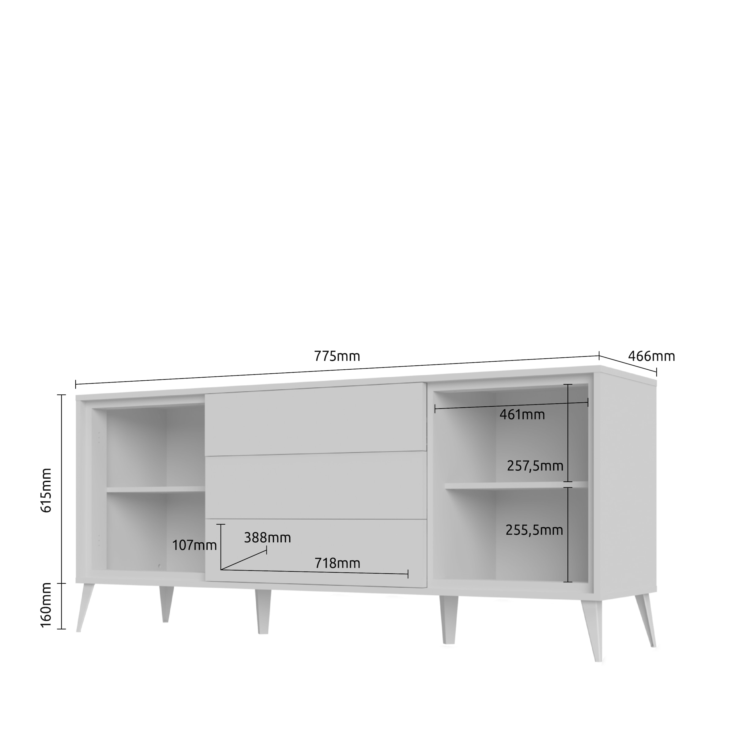 Home affaire Kommode »Vida«, UV lackiert, hochglänzend, Soft-Close und Push-to-open Funktion