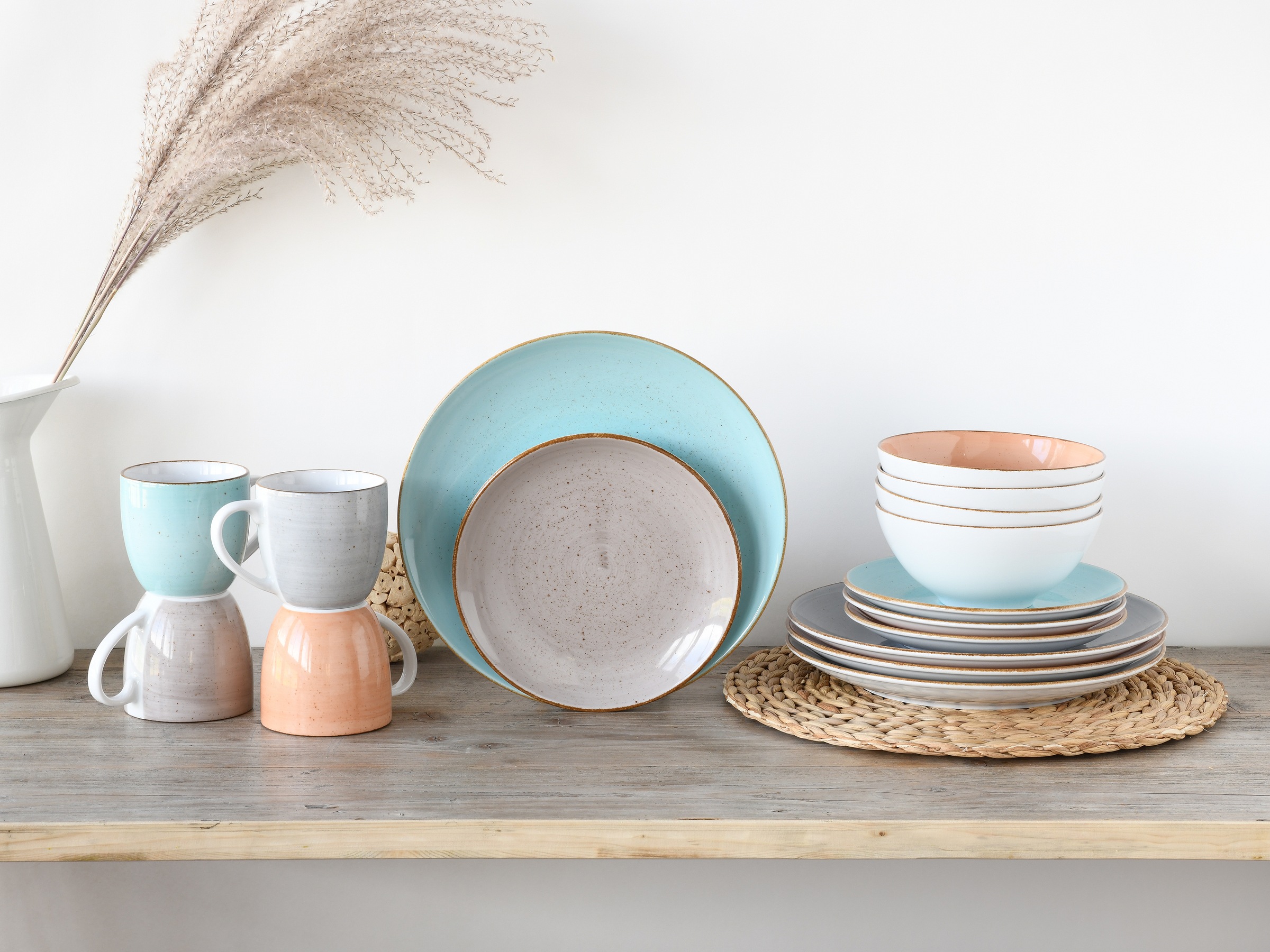 CreaTable Kombiservice "Geschirr-Set VINTAGE NATURE" Service, handgemalt, g günstig online kaufen