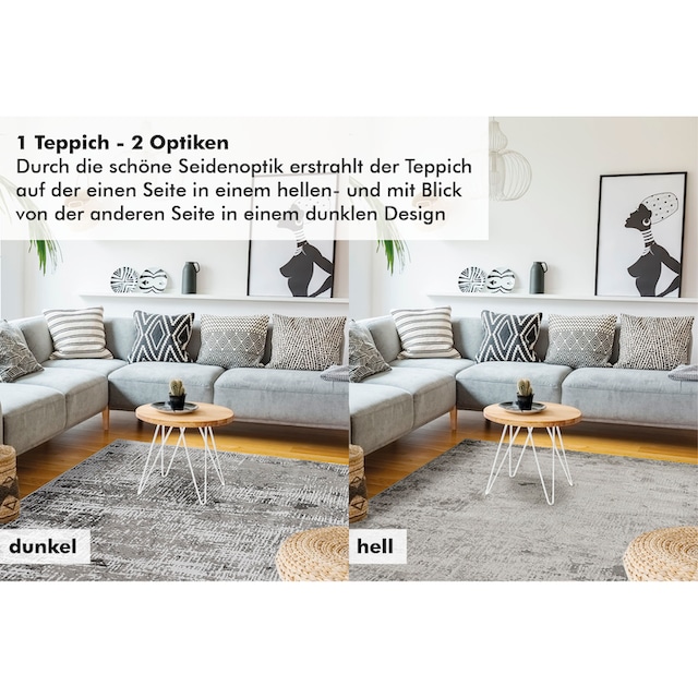 LUXOR living Teppich »Saragossa«, rechteckig, Kurzflor, Seidenoptik,  modernes Design auf Rechnung | BAUR