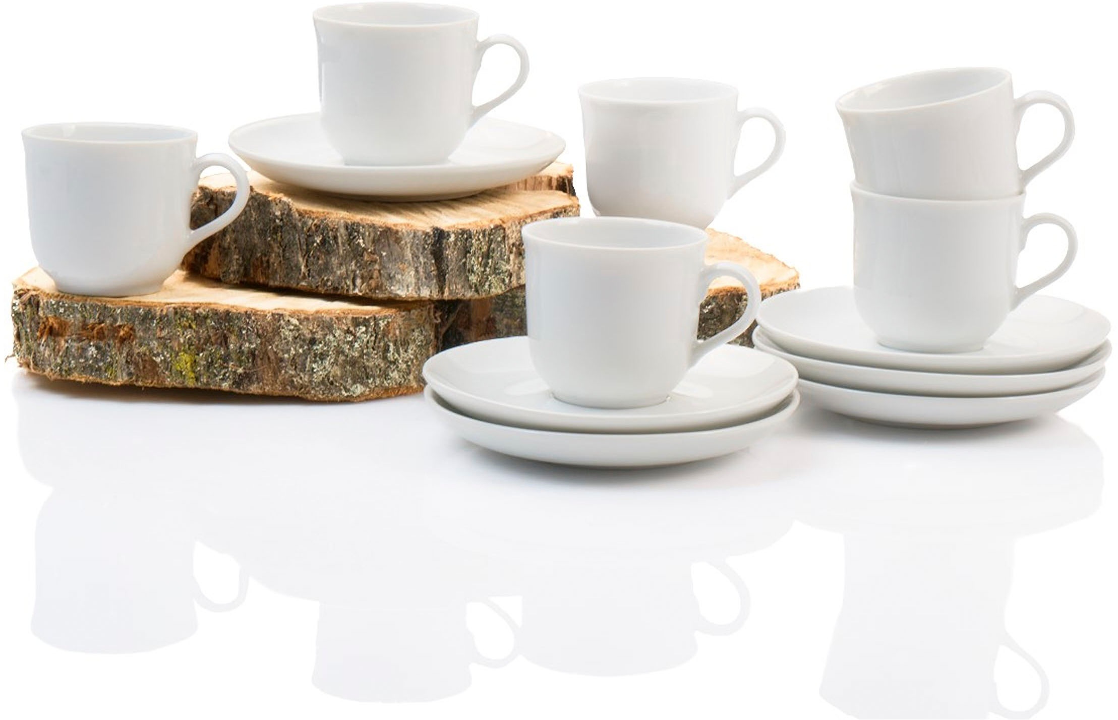 Retsch Arzberg Espressotasse "Bianca" 6 Tassen, 6 Untertassen günstig online kaufen