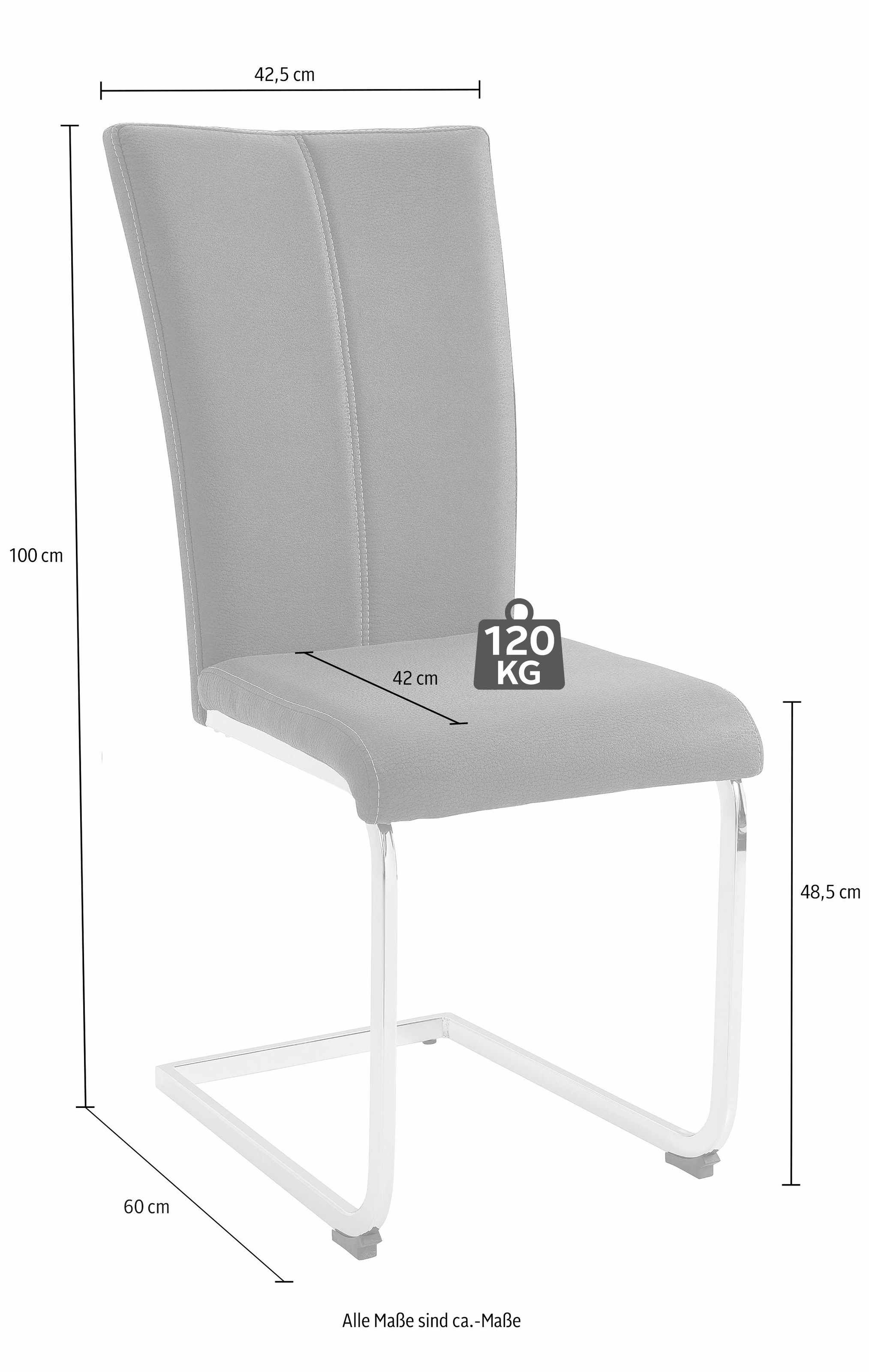 Kunstleder, St., Home im Chrom-Look BAUR oder Freischwinger Metall | Gestell 120 belastbar (Set), bis Kg, Schwarz kaufen 2 affaire Stuhl »Nils«,